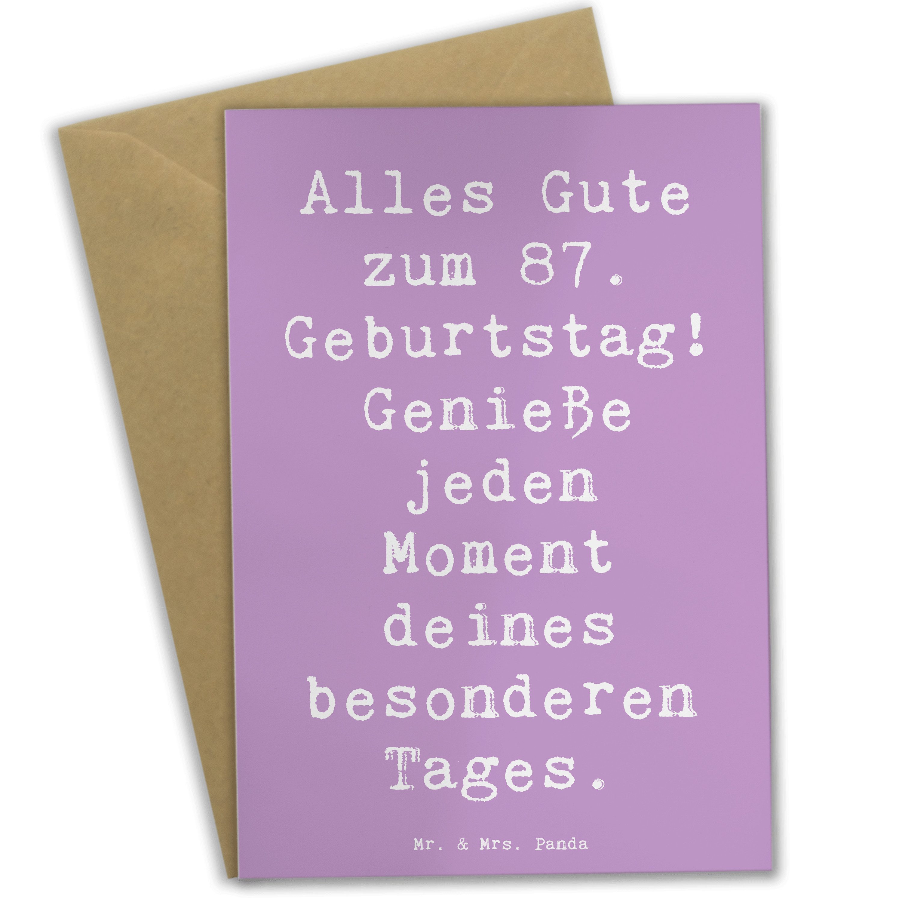 Grußkarte Spruch 87. Geburtstag - Lavendeltraum - Geschenk, Alles Gute zum 87.