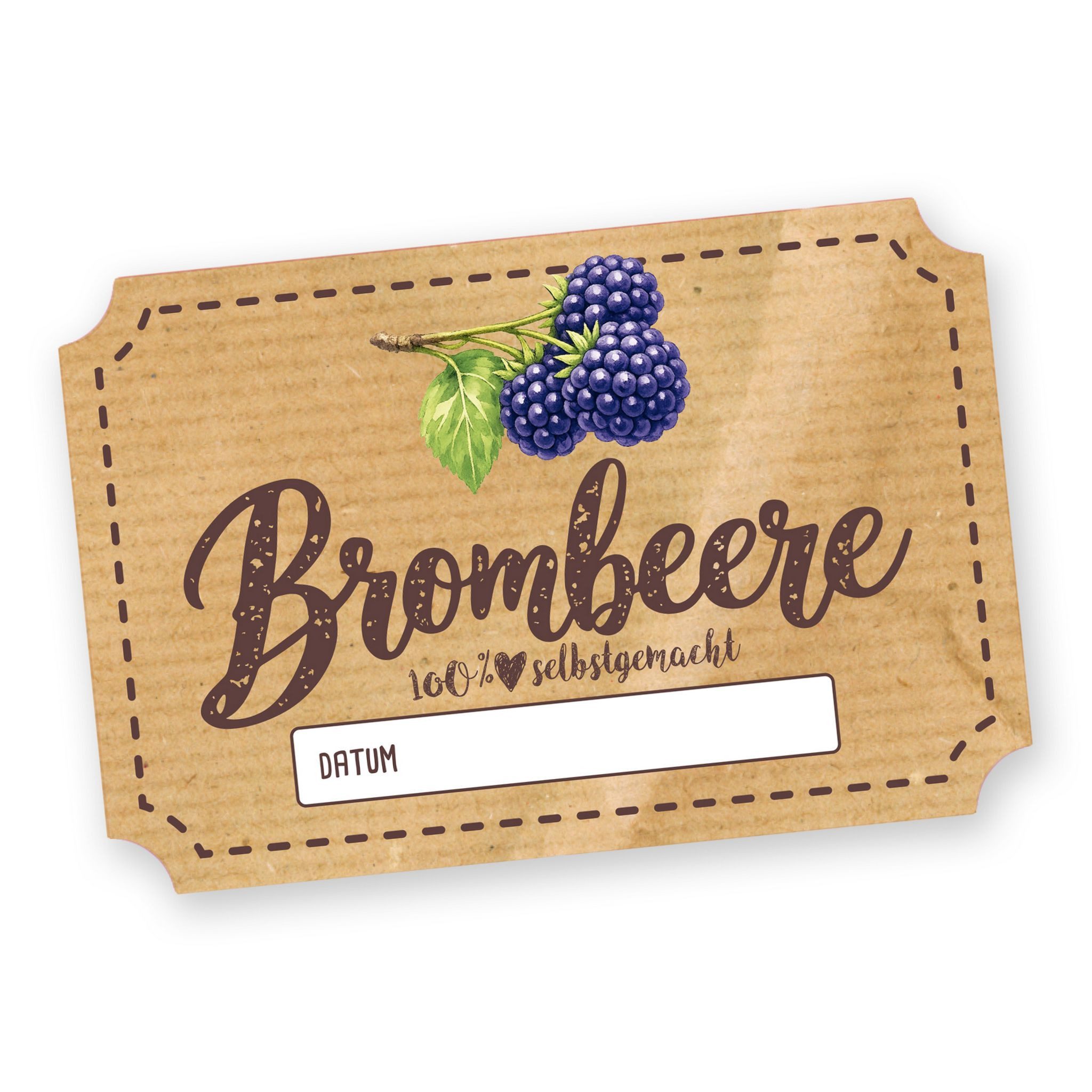 itenga Aufkleber Itenga 50 x Marmeladenetikett rechteckig 6x4cm Brombeere
