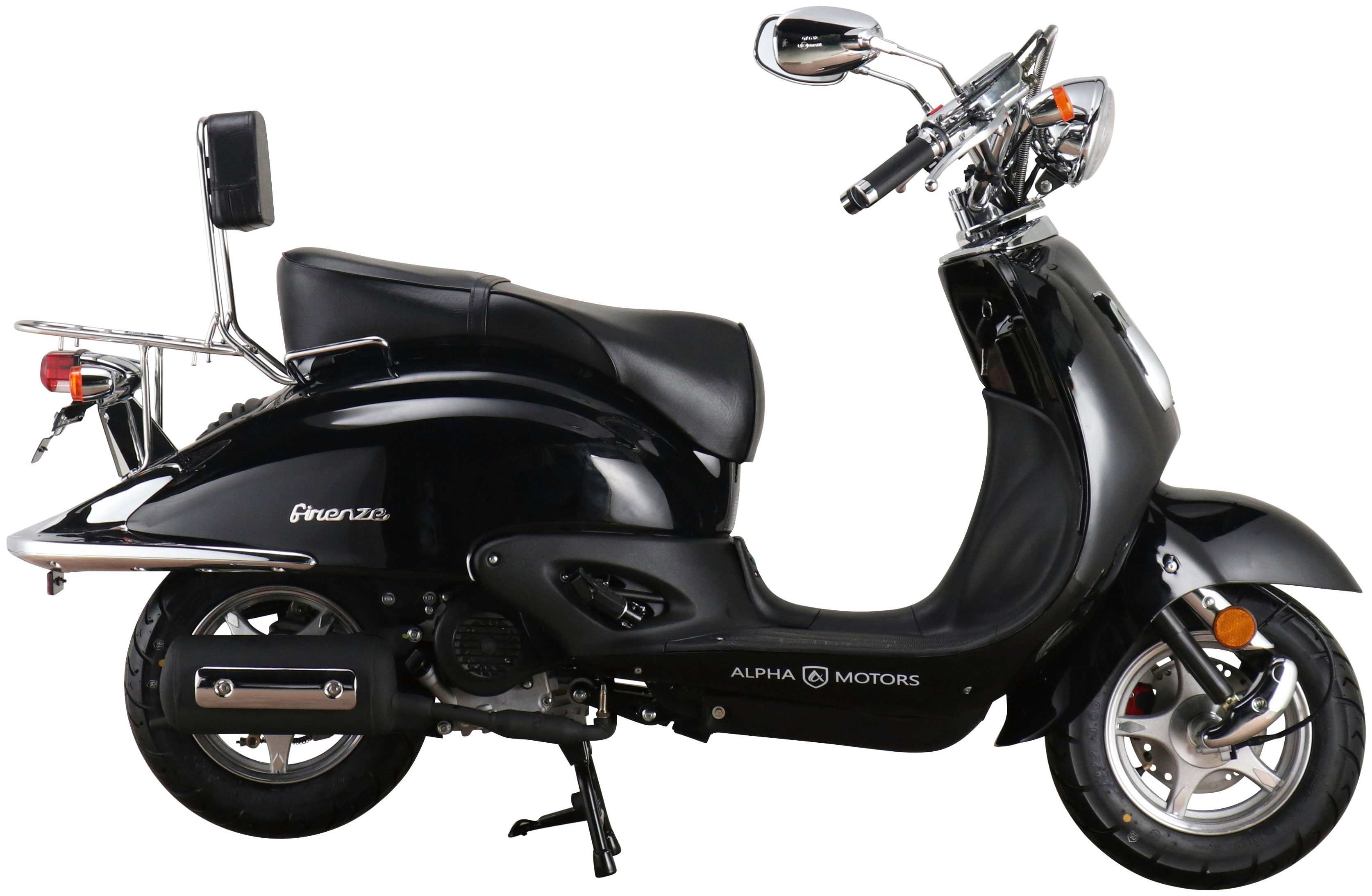 Retro km/h, schwarz Euro 45 | schwarz 5 Firenze, 50 Motorroller ccm, Motors Alpha