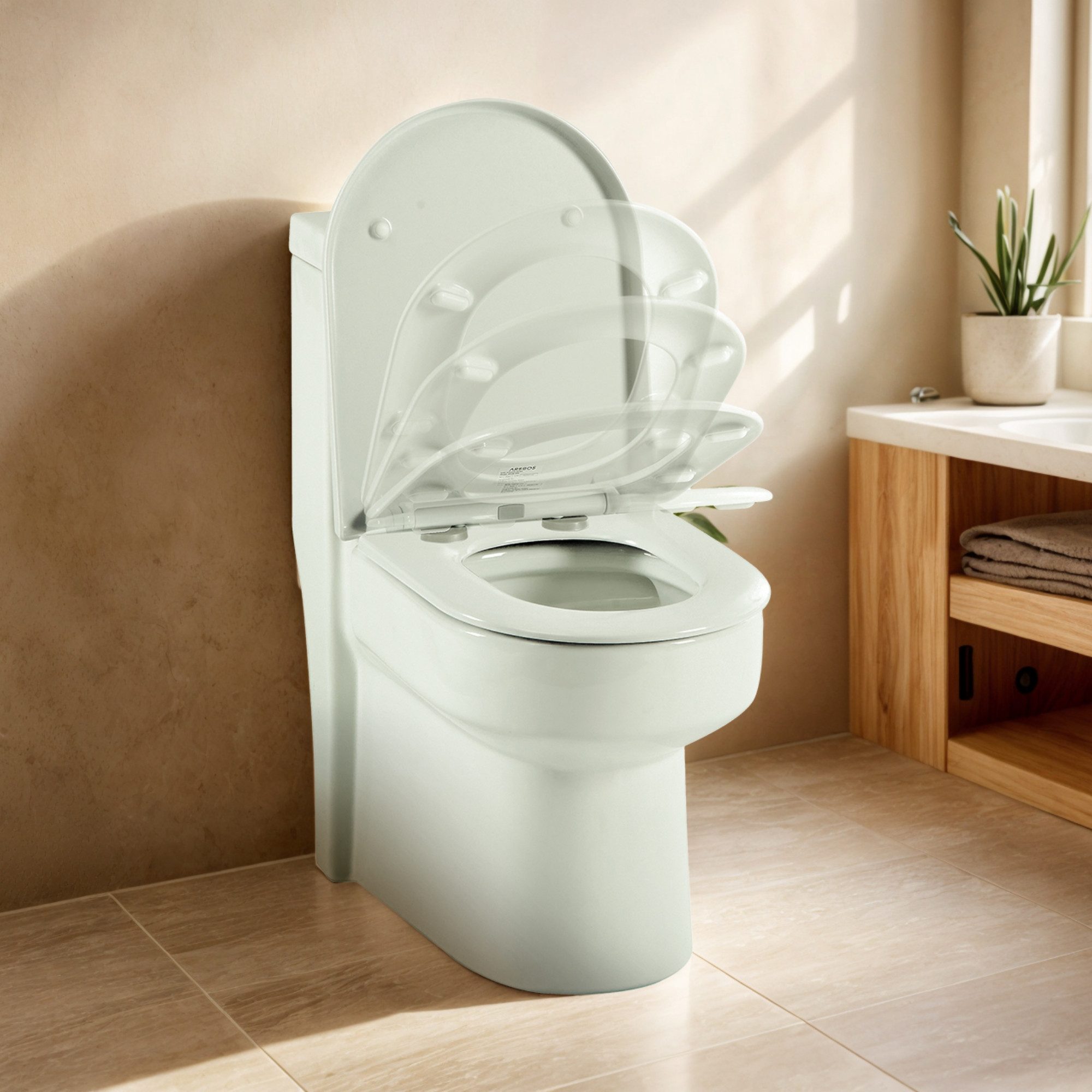 Arebos WC-Sitz Toilettendeckel mit Absenkautomatik Klodeckel günstig online kaufen