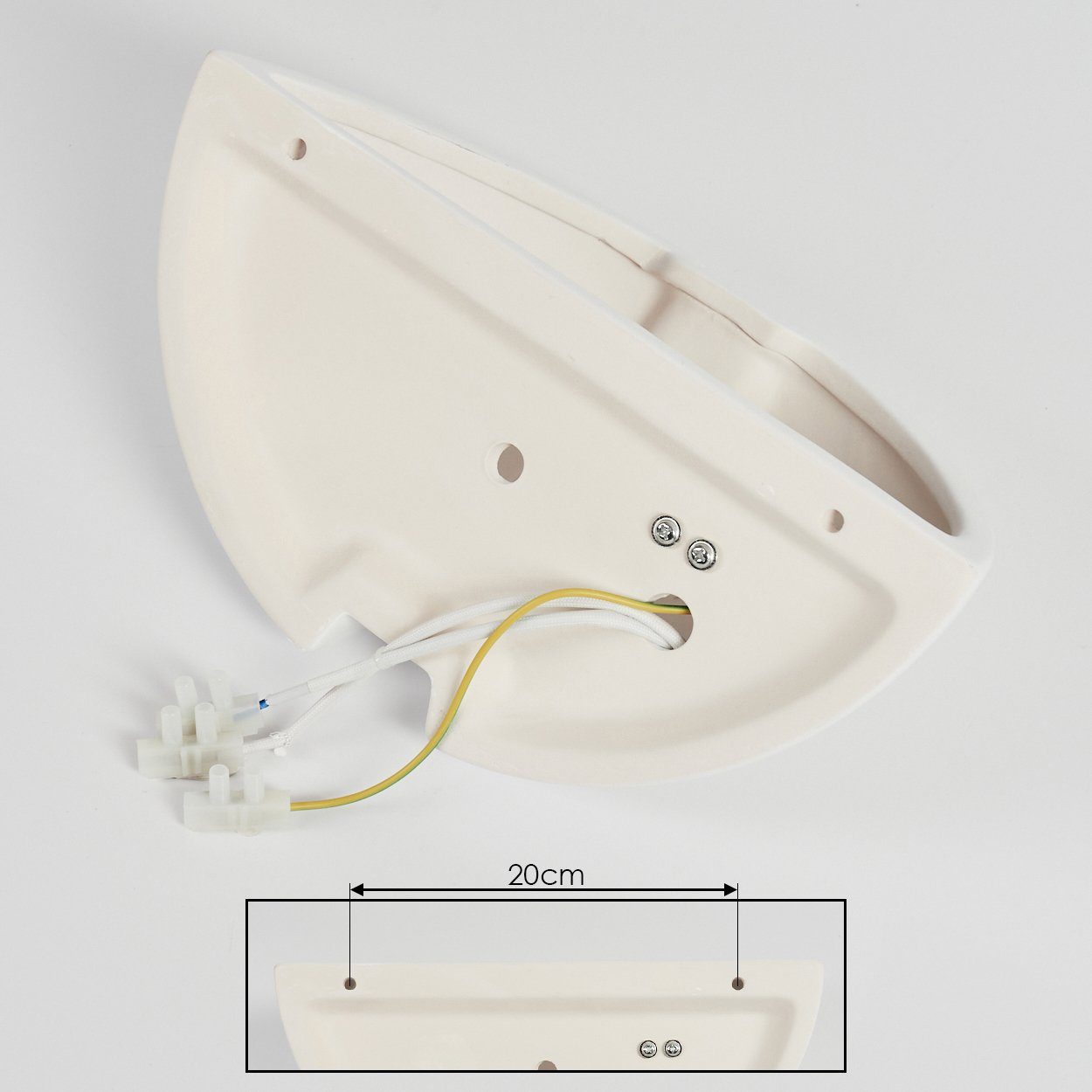 Weiß, Lichtkegel, handelsüblichen schönem »Bareto« hofstein mit Keramik Wandleuchte mit in Farben Leuchtmittel, 1xE27, bemalbar aus ohne Wandlampe