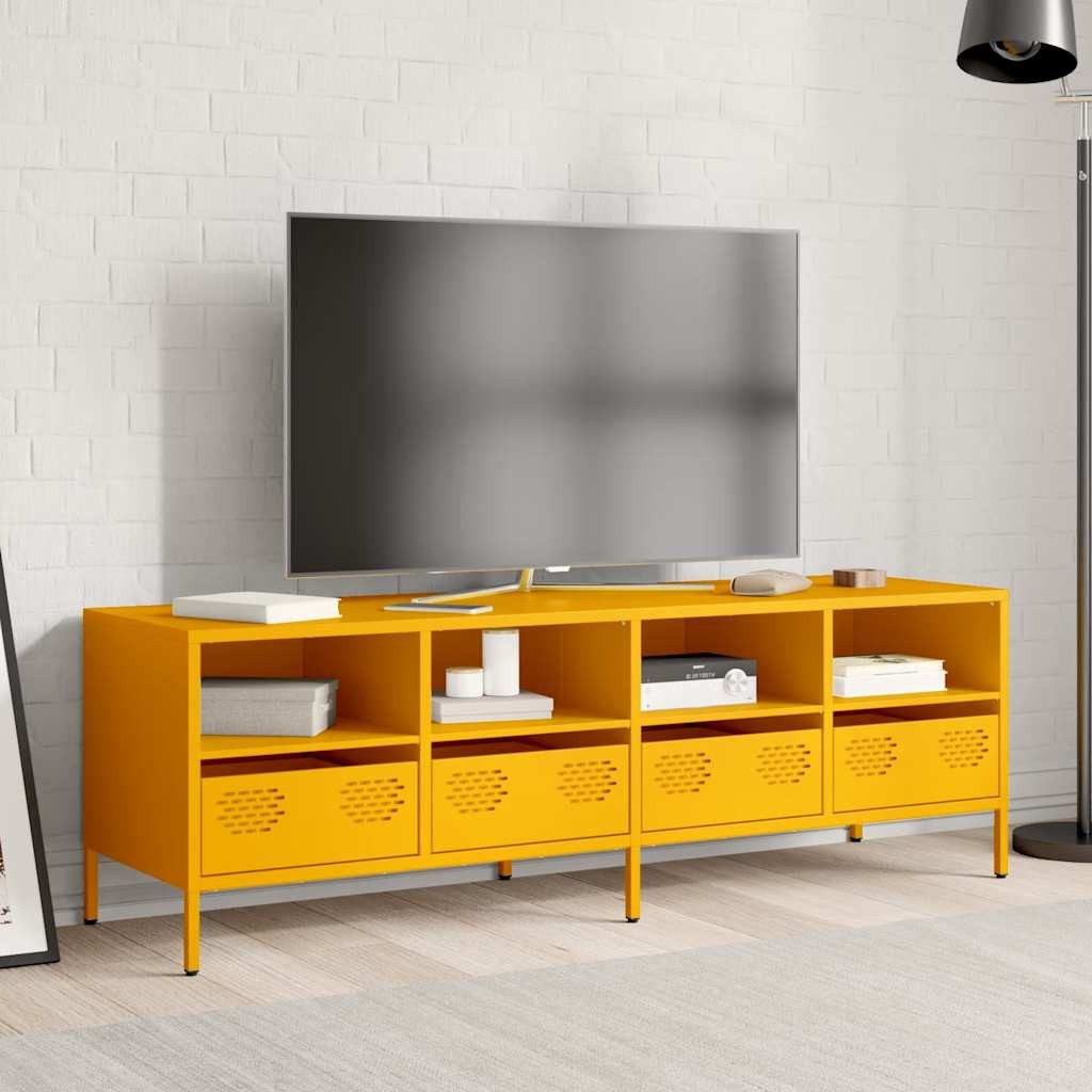 vidaXL TV-Schrank TV-Schrank Senfgelb 135x39x43,5 cm Kaltgewalzter Stahl (1-St)
