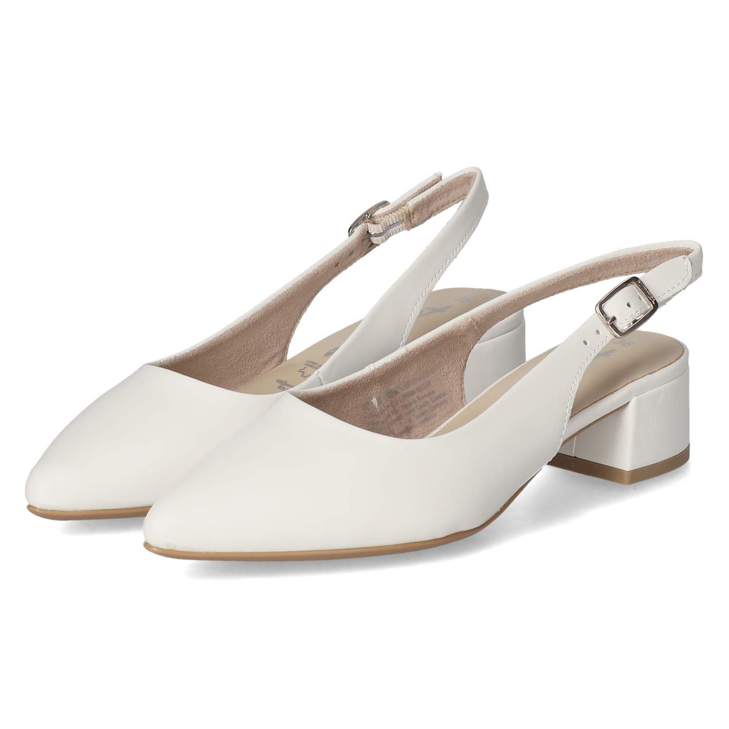 Tamaris Tamaris 1-29500-42/117 Damen Glattleder weiss Slingpumps günstig online kaufen