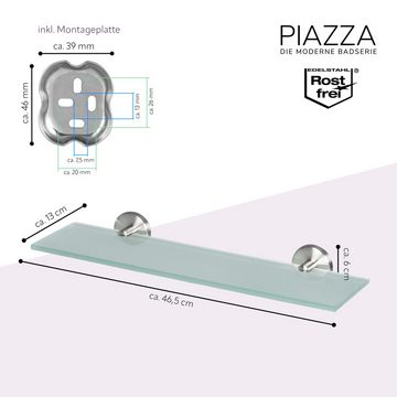 bremermann Wandregal Bad-Serie PIAZZA - Glasablage, Edelstahl matt & Glas