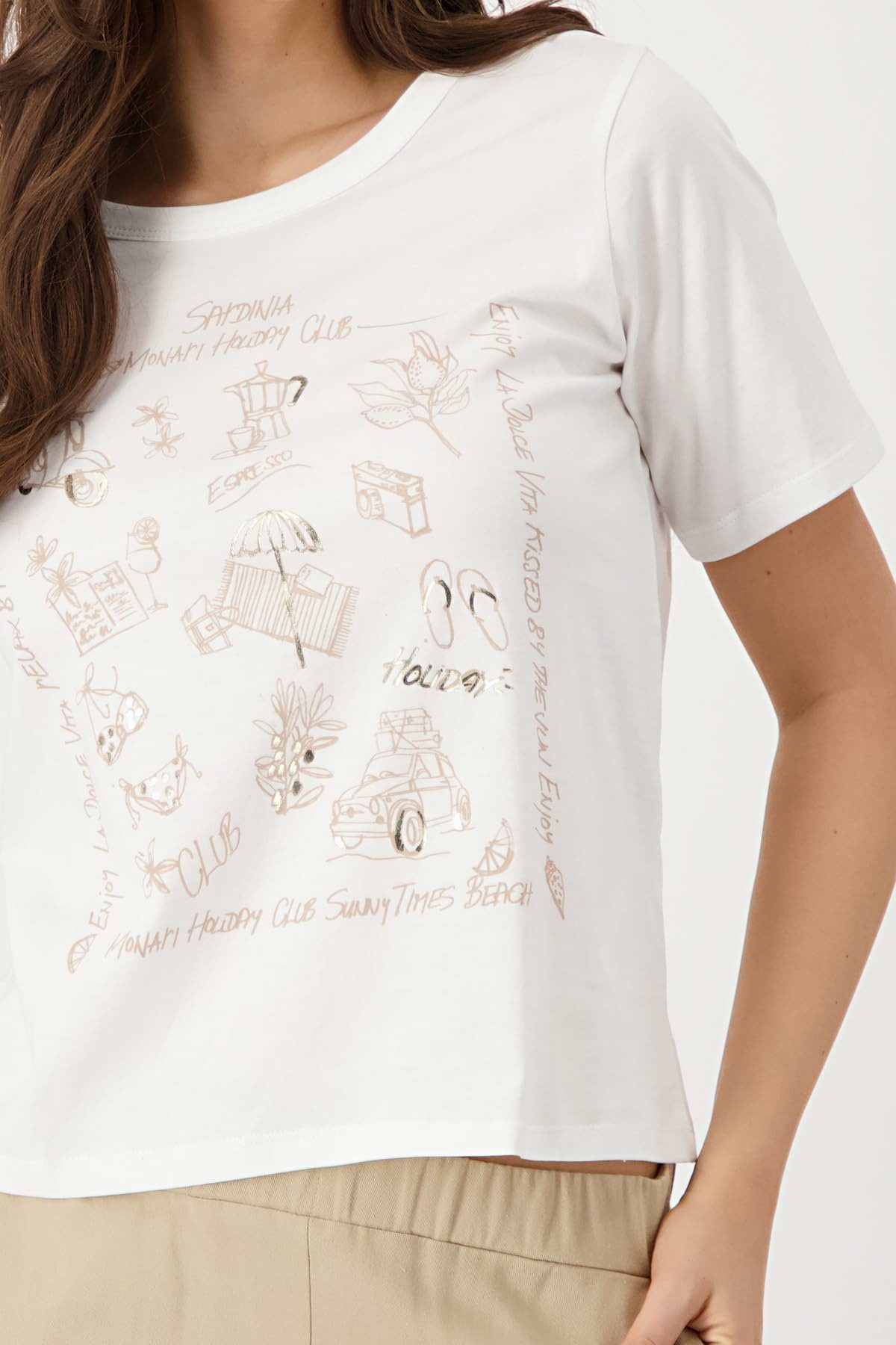Monari Rundhalsshirt Monari für Damen (1-tlg., keine Angabe)