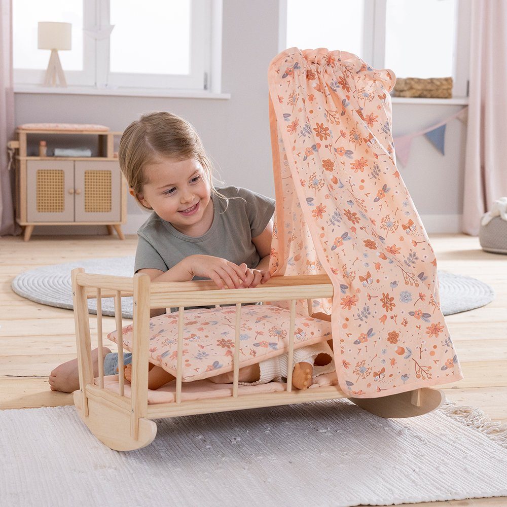 howa Puppenwiege miniflowers, Puppenbett aus Holz, günstig online kaufen