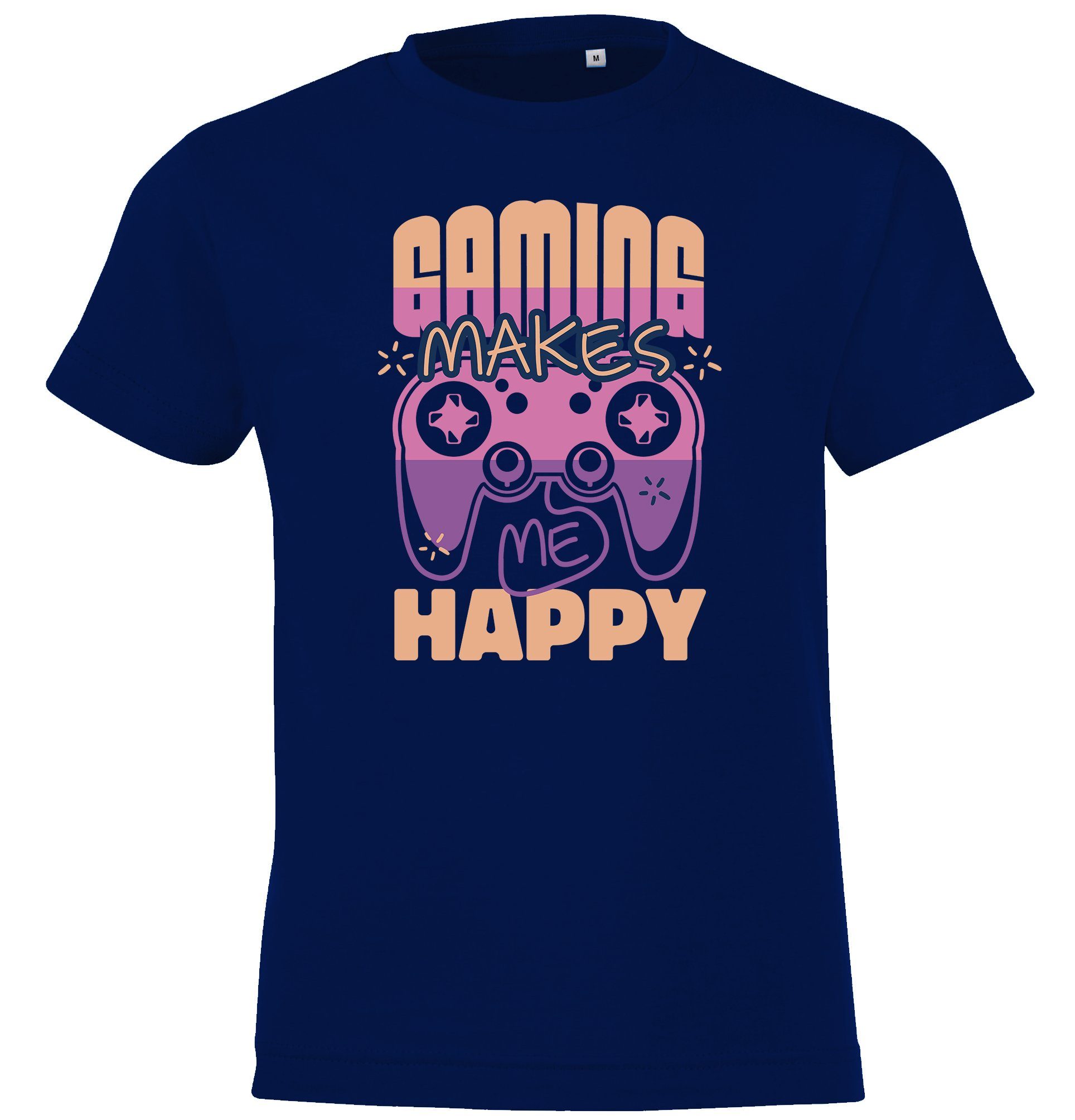 Youth Designz T-Shirt Gaming Makes Me Happy Kinder Shirt mit trendigem Frontprint