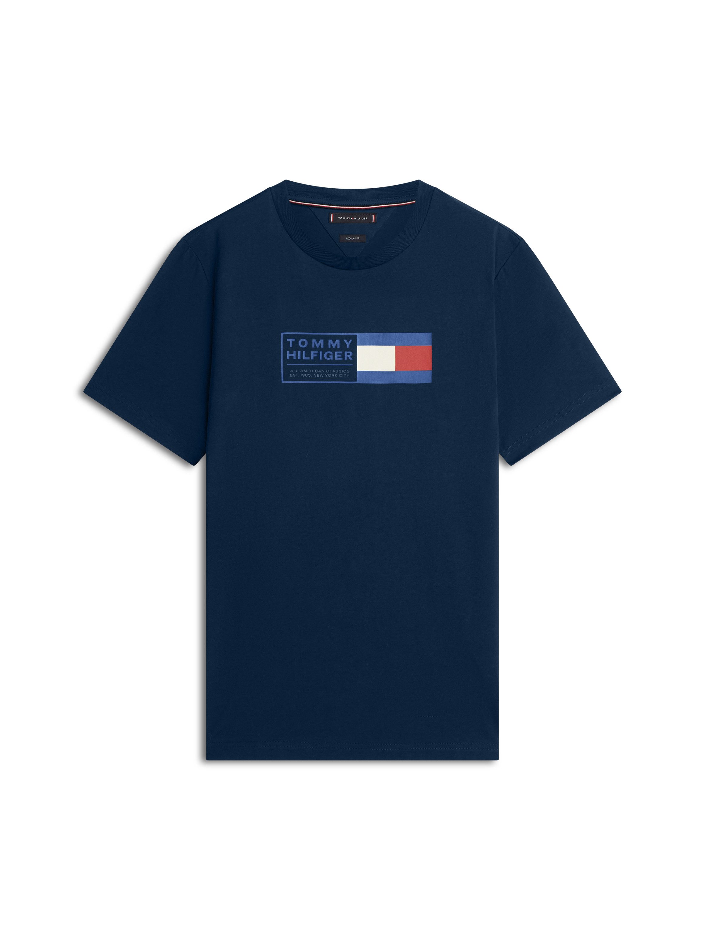 Tommy Hilfiger T-Shirt BRAND LOVE TEXT BOX regular fit, gerippter Rundhals – Bild 4 von 5