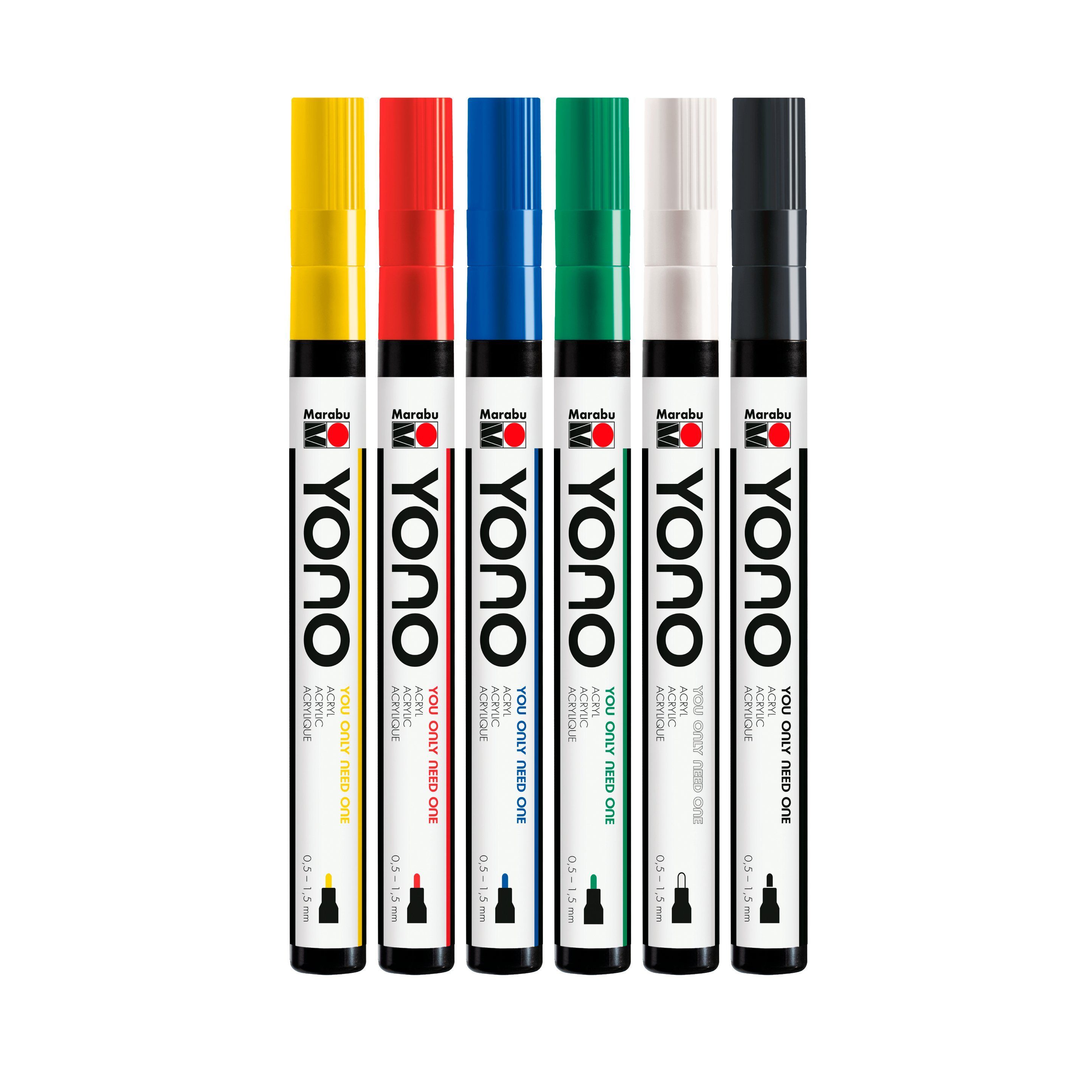 Marabu Marker YONO Basic1,5, 6 Teile