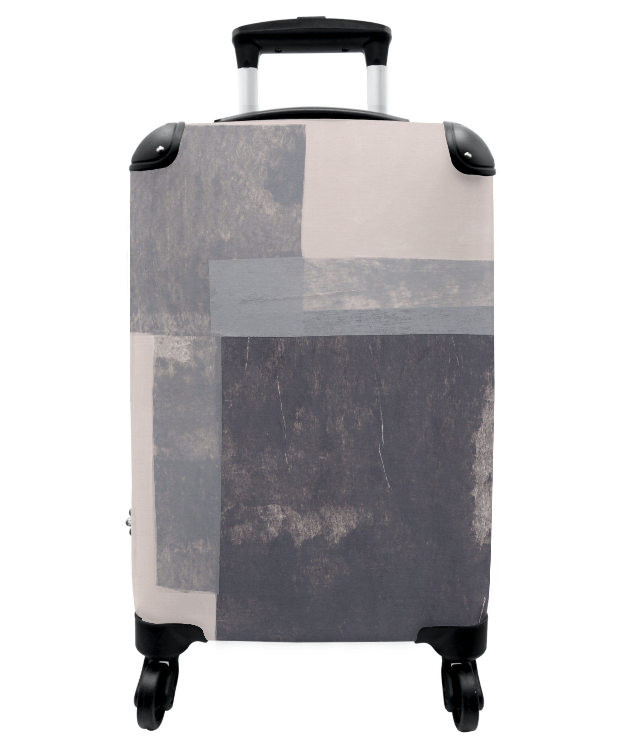 NoBoringSuitcases.com© Handgepäckkoffer 55x35x20cm Formen - Abstrakt - Farbe - Geometrie, 4 Rollen, Handgepäck Trolley Rollkoffer Kleine Reisekoffer mit 4 Rollen - Cabin