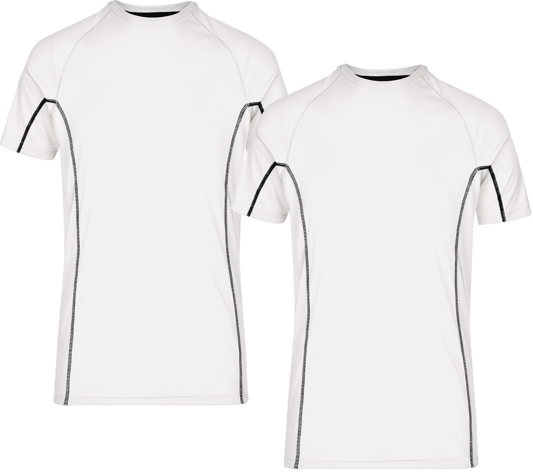 James & Nicholson Laufshirt Doppelpack Herren Sportshirt modische reflektierende Details JN421 (Doppelpack, 2 Stück) Feuchtigkeitsregulierend, atmungsaktiv und schnell trocknend