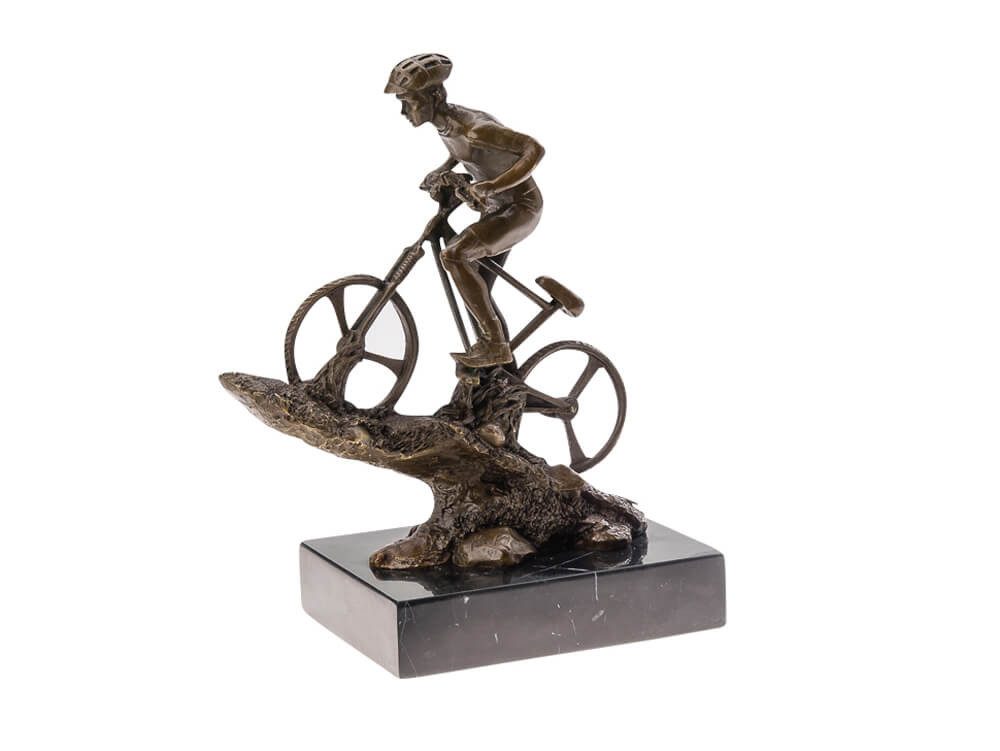Aubaho Dekoobjekt Bronze Skulptur Mountainbike 25cm Biker Radsport Fahrrad Figur Pokal B
