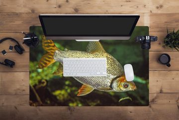 MuchoWow Gaming Mauspad Fisch - Wasser - Pflanze (1-St), Büro für Tastatur und Maus, Mousepad Gaming, 90x60 cm, XXL, Großes