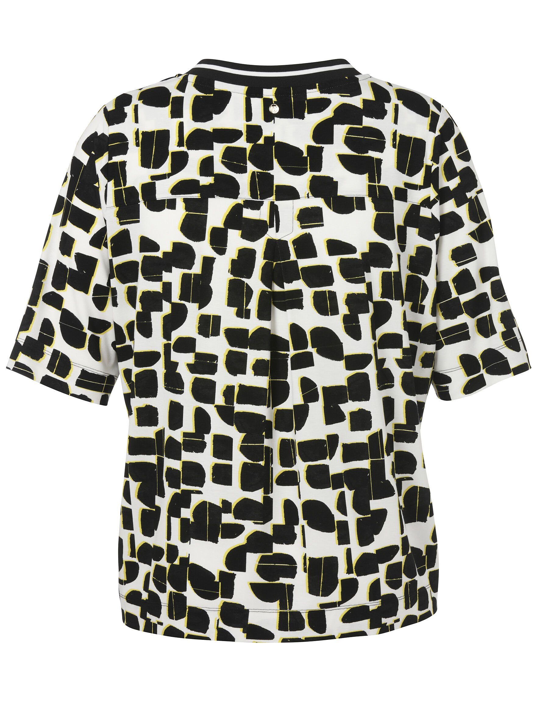 FRAPP V-Shirt Allover-Muster mit grafischem