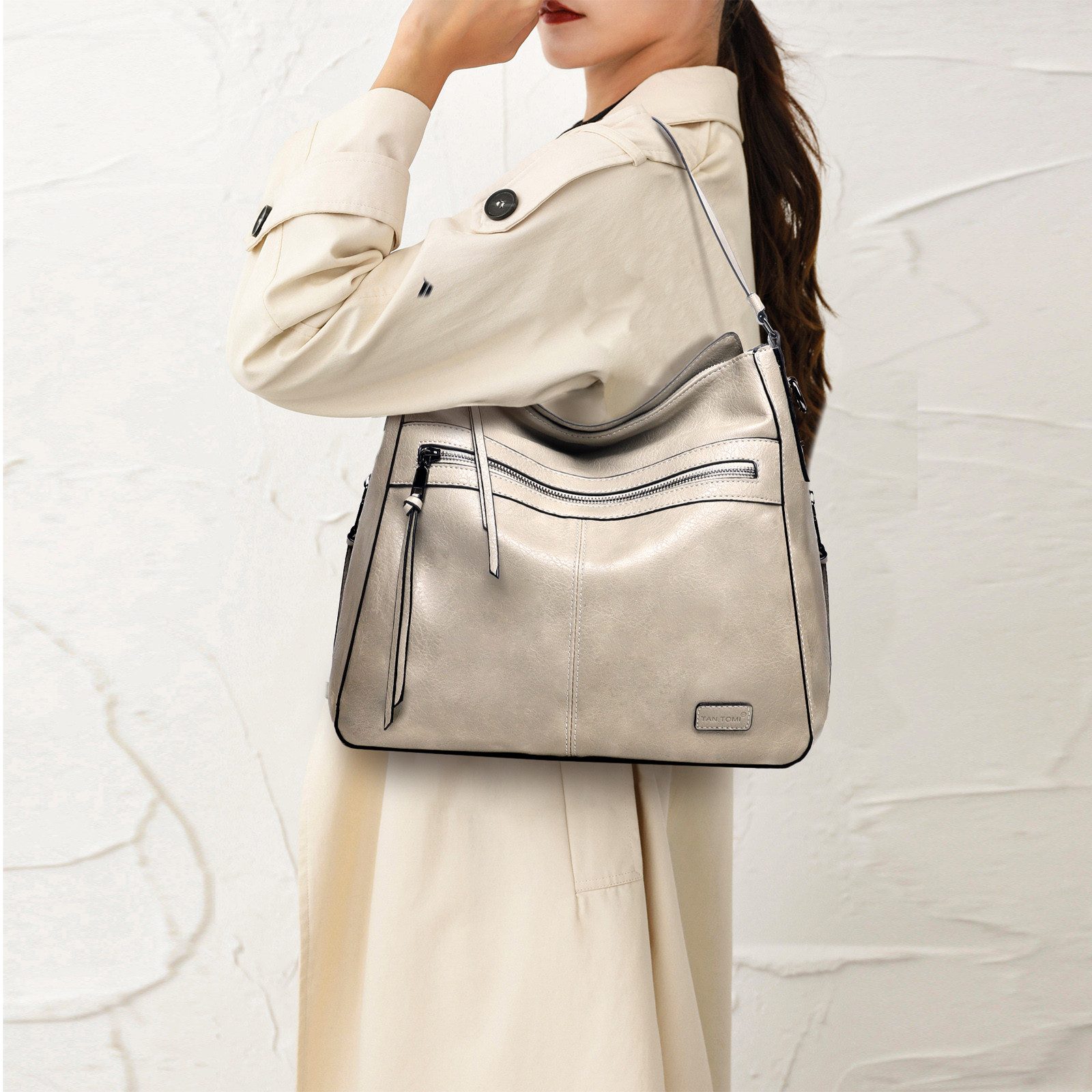 TAN.TOMI Schultertasche Damen Schultertasche Groß Shopper Handtasche, Synthetisches-Lederhandtasche Umhängetasche Damen Taschen