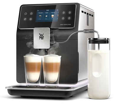 WMF Kaffeevollautomat Perfection 880L, mit Milchsystem, 18 Getränkespezialitäten, Double Thermoblock, Edelstahl-Mahlwerk, Nutzerprofil, 1l Milchbehälter