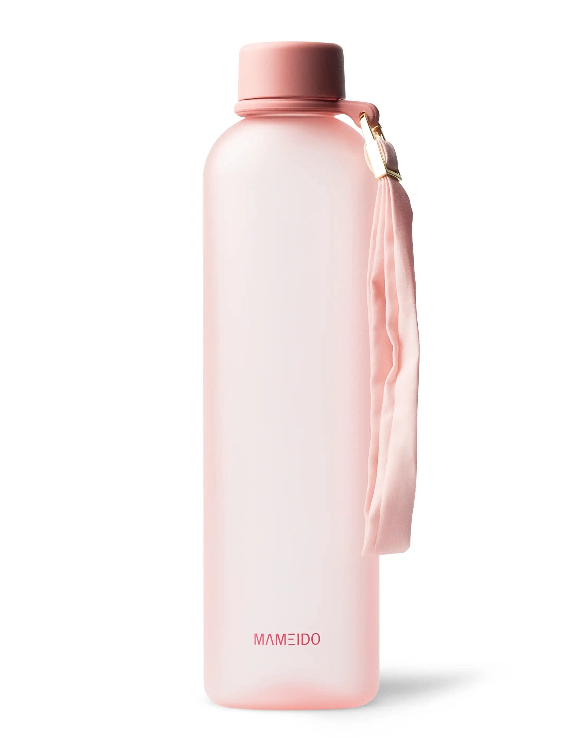 MAMEIDO Trinkflasche, auslaufsicher mit Zeitmarkierung und Handschlaufe in 1000 ml & 1500 ml