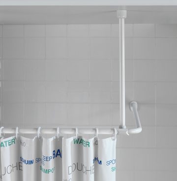 WENKO Duschvorhang WENKO Deckenstütze für Duschstangen (T 57 cm) T 57 cm weiß