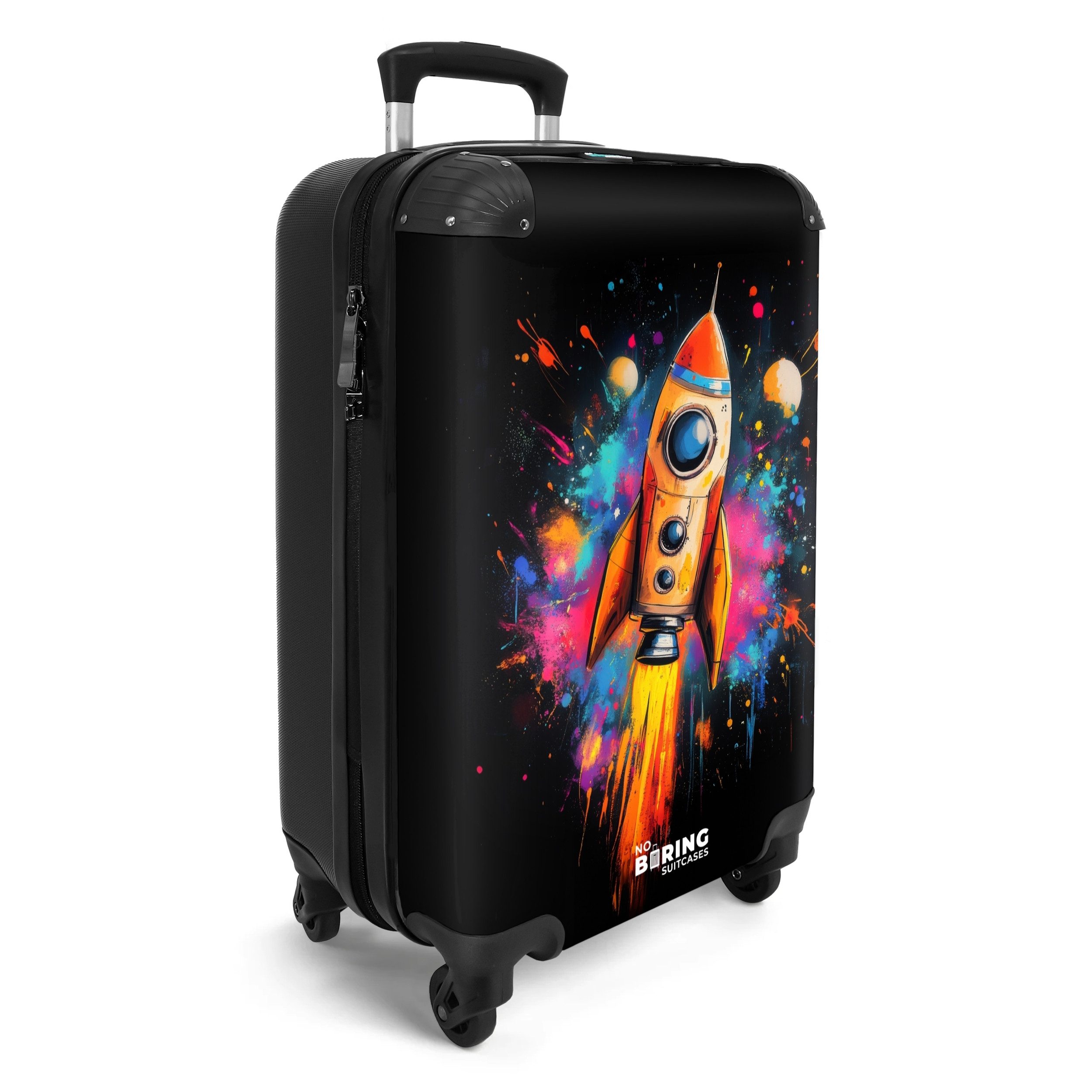 NoBoringSuitcases.com© Hartschalen-Trolley Rakete im Weltraum mit günstig online kaufen