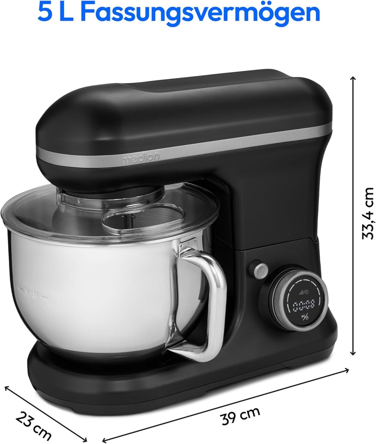 Medion® Küchenmaschine MD18420, 1200 W, 5 l Schüssel