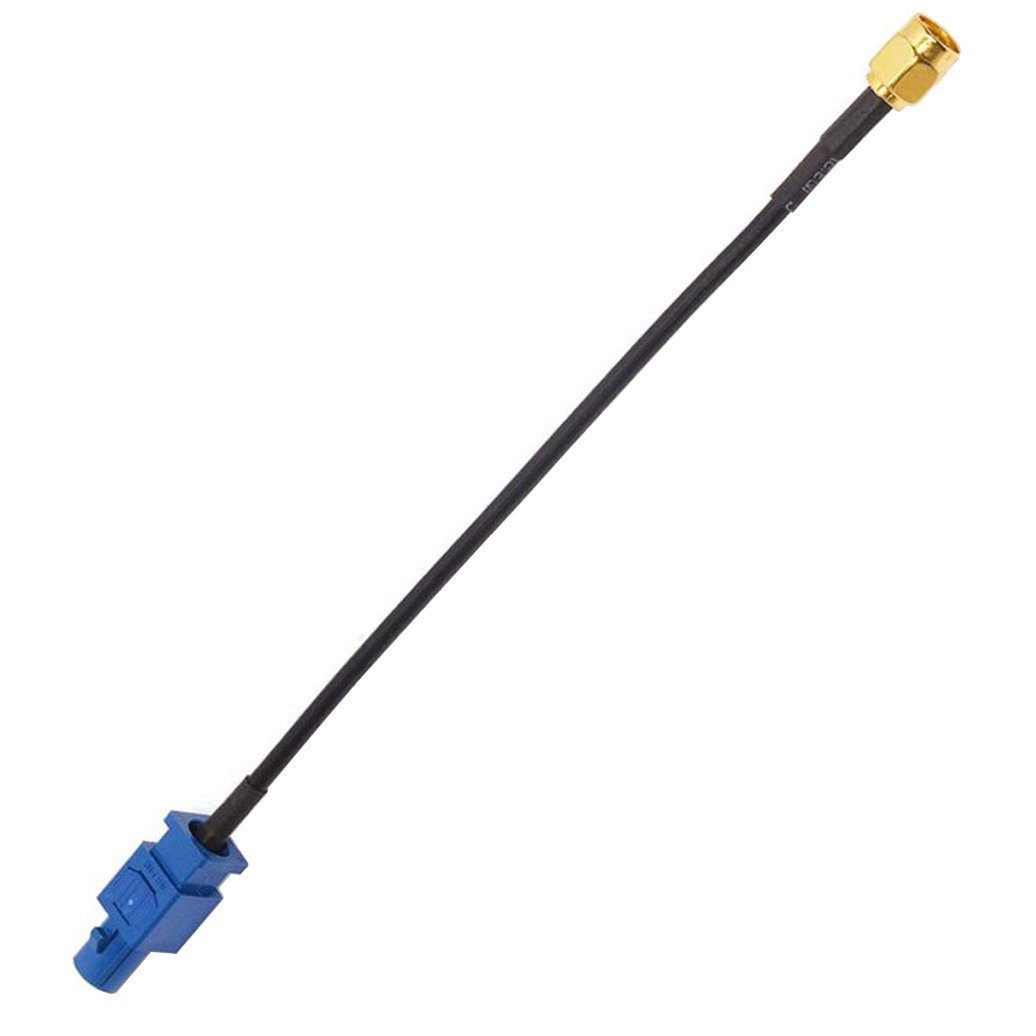 Bolwins H70 GPS Antenne Kabel Adapter Fakra auf SMA Stecker für VW Skoda Audi Elektro-Kabel, FAKRA-Stecker, SMA-Buchse (24 cm), FAKRA (blau) auf SMA Adapterkabel, 24 cm, GPS-Antenne, RG174