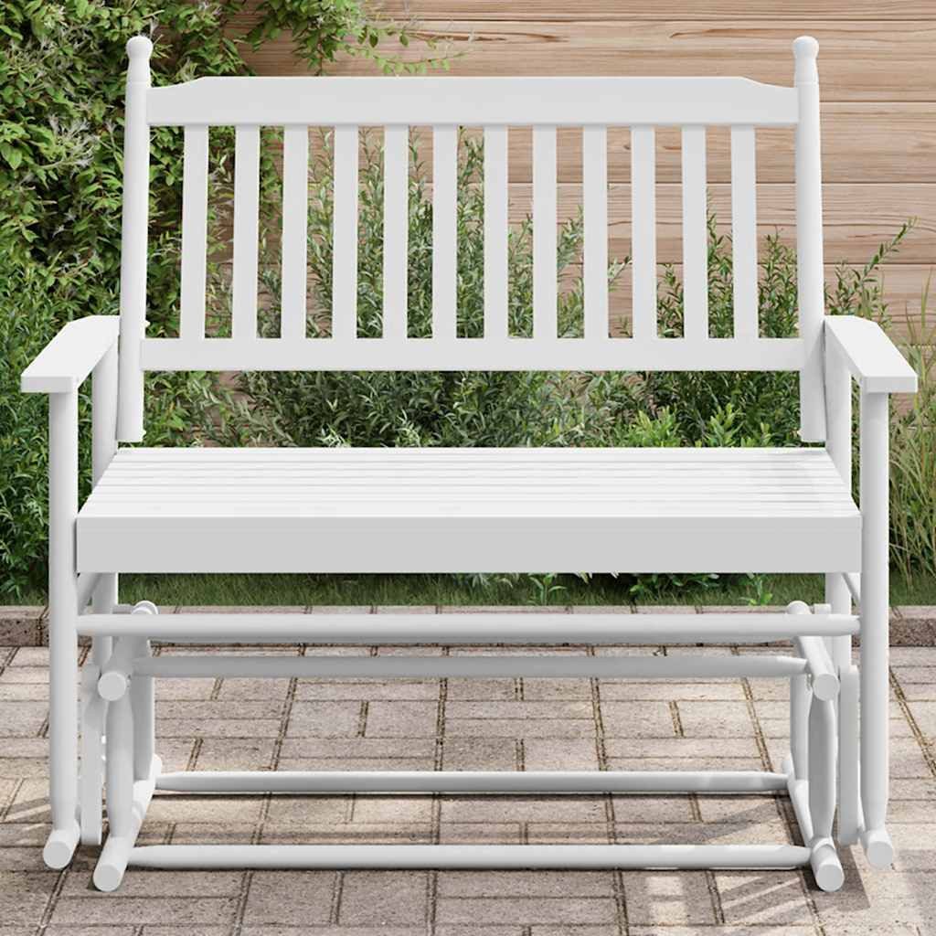 vidaXL Schaukelstuhl Schaukelbank Weiß 118x70x104,5 cm Massivholz Pappel (1 St)
