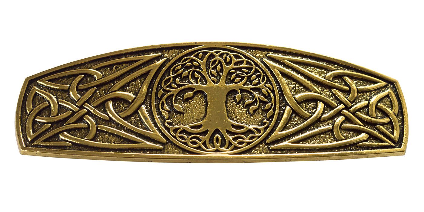 Saraswati Haarspange Haarspange "Baum des Lebens" Zink-Legierung goldfarben, 8x3cm