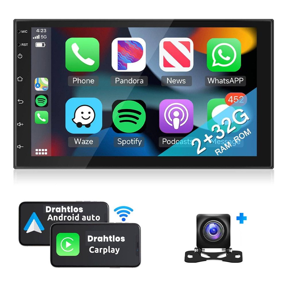 2Din 7'' Android 13.0 TFT kapazitiver Touchscreen GPS Car Player Autoradio