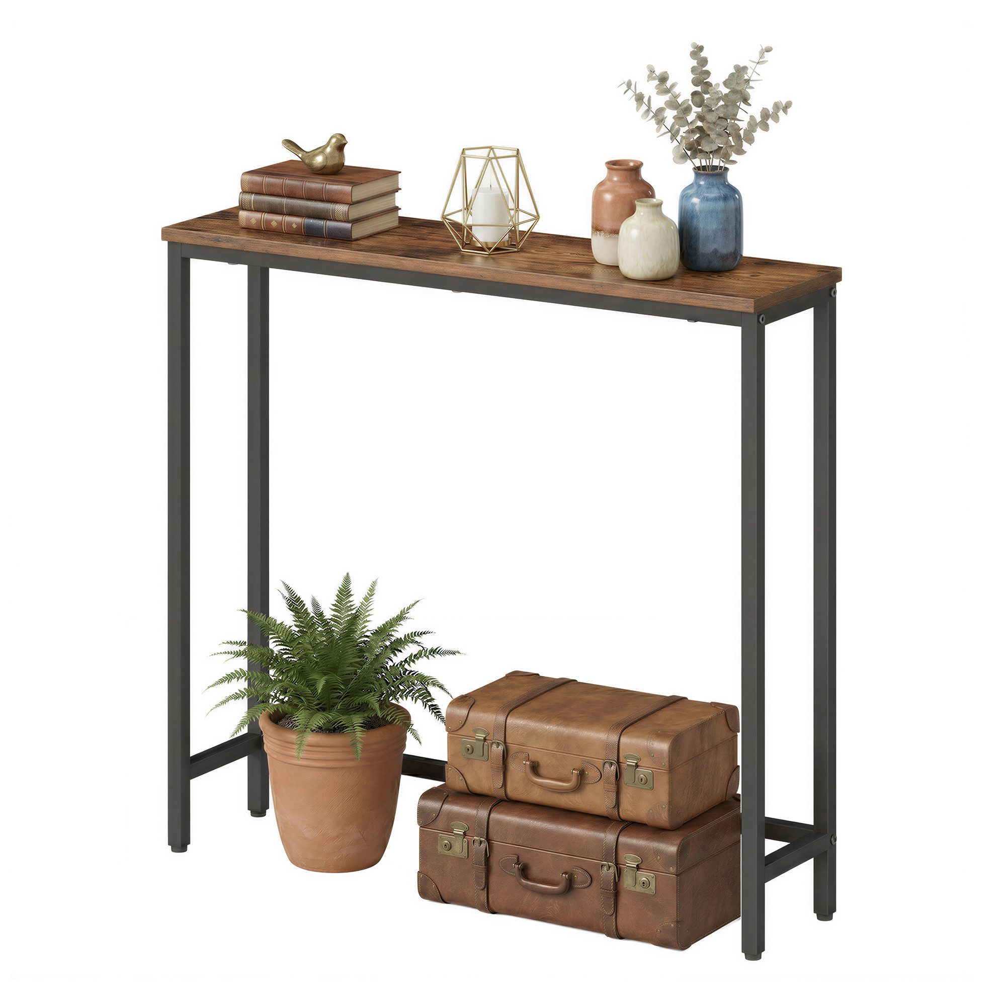VASAGLE Konsolentisch Flurtisch, einteilige Tischplatte, einfache Montage,schmaler Sofatisch, für Flur, Schlafzimmer, Wohnzimmer, 20 x 80 x 81,2 cm