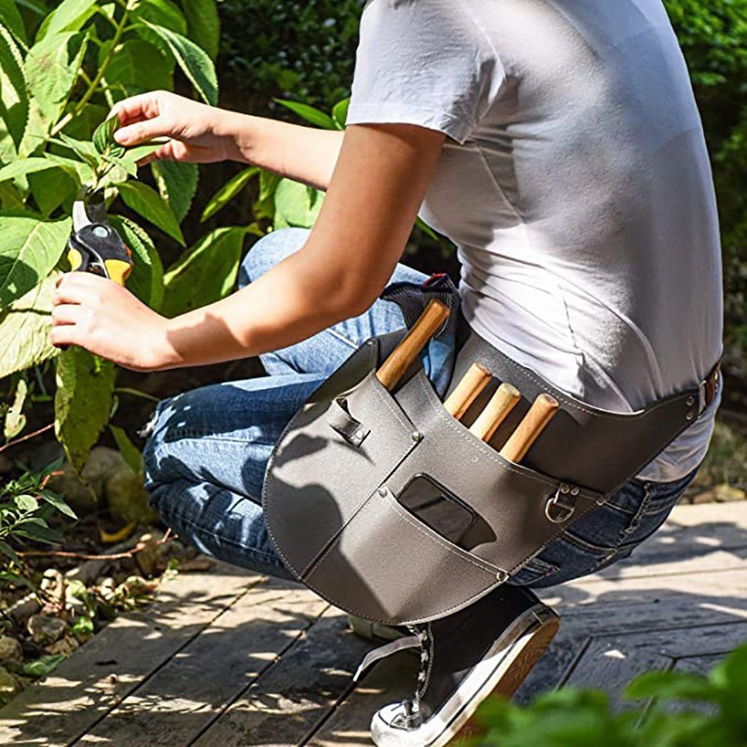 Schwarz Werkzeugtasche TUABUR Werkzeug-Hüfttasche für Gartengeräte, Gürtelholster verstellbare