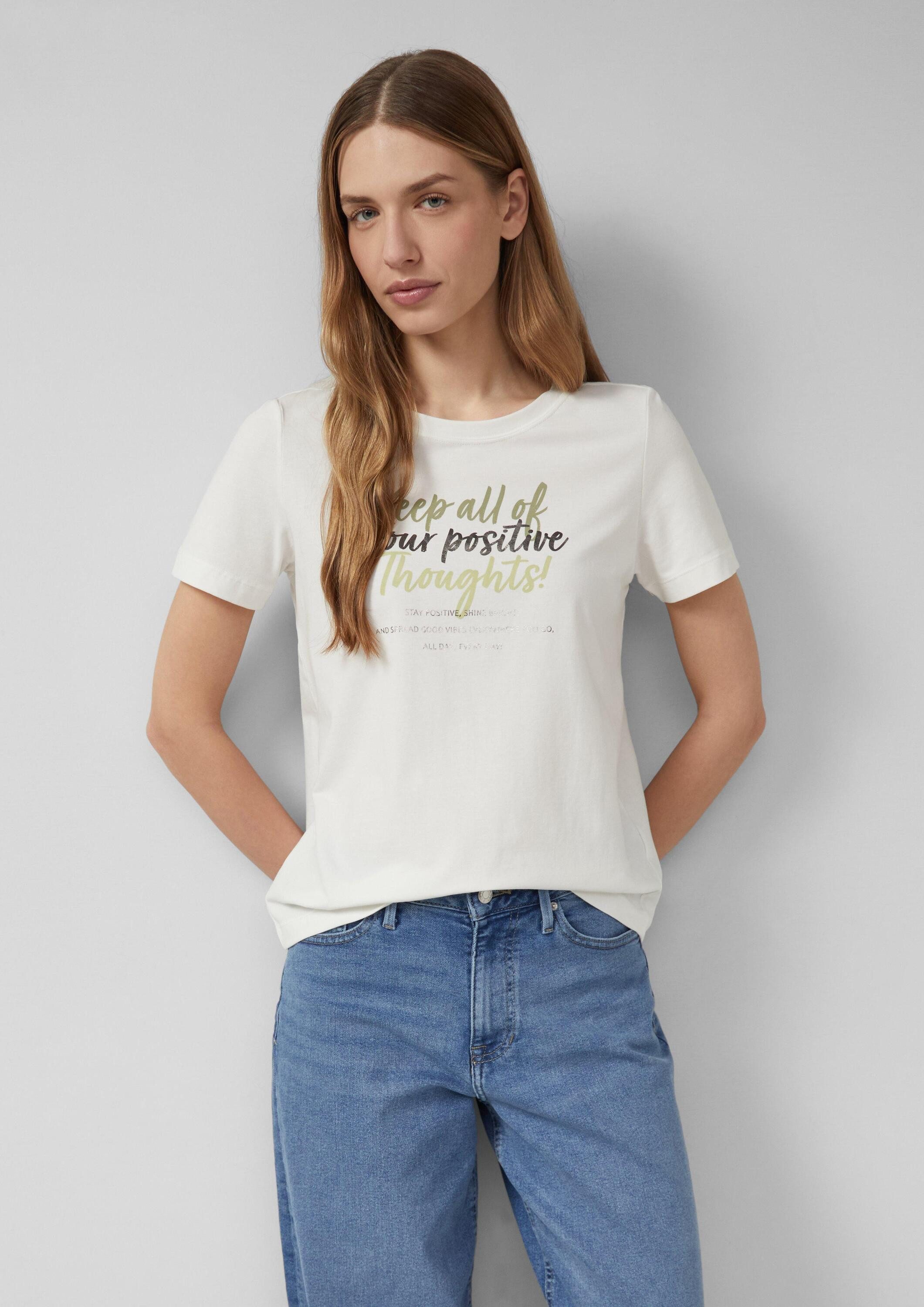 s.Oliver Kurzarmshirt T-Shirt T-Shirt aus weichem Baumwollmix mit Artwork günstig online kaufen