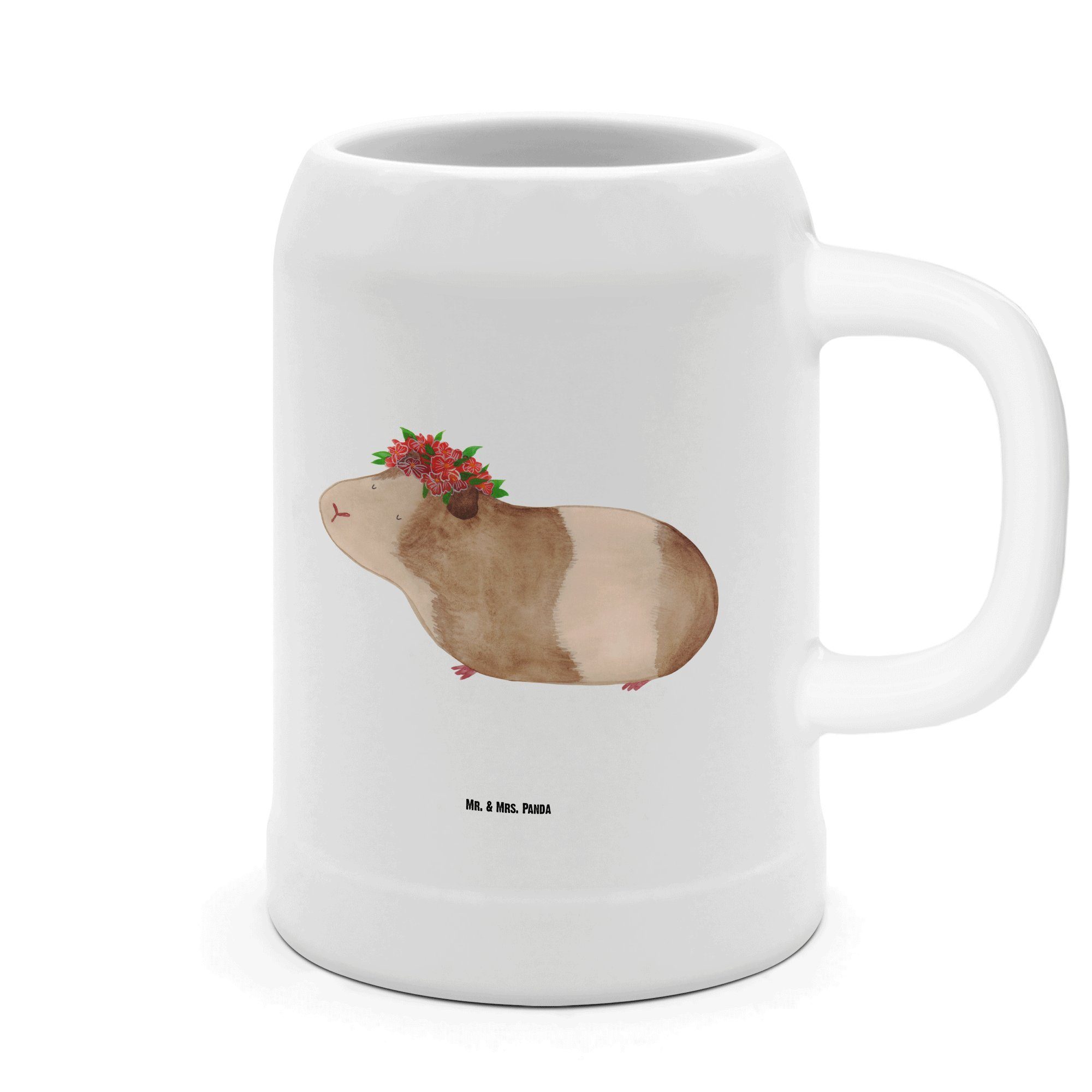 Mr. & Mrs. Panda Bierkrug Meerschweinchen Weisheit, Krug, Weiß, Motivation, Tonkrug, Wunderland, 1-tlg., Steinzeug