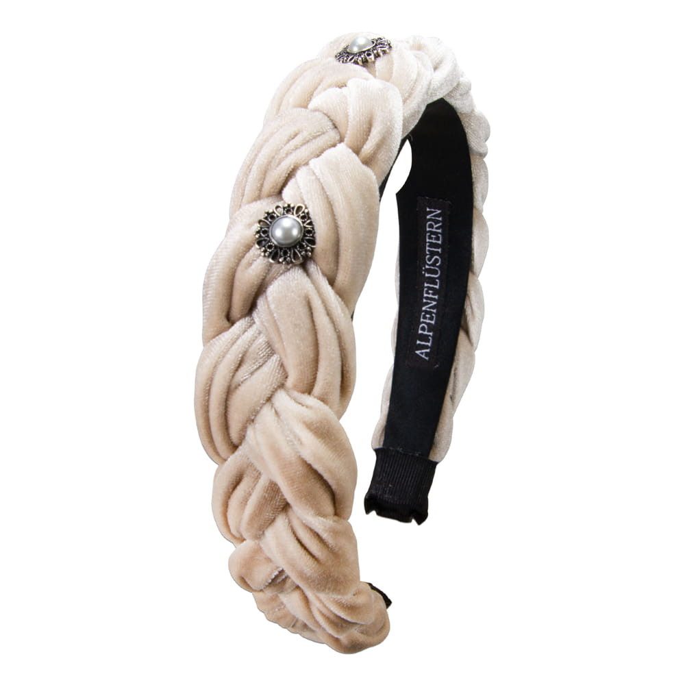 Alpenflüstern Haarreif Samt-Haarreif Flechtoptik Helena beige