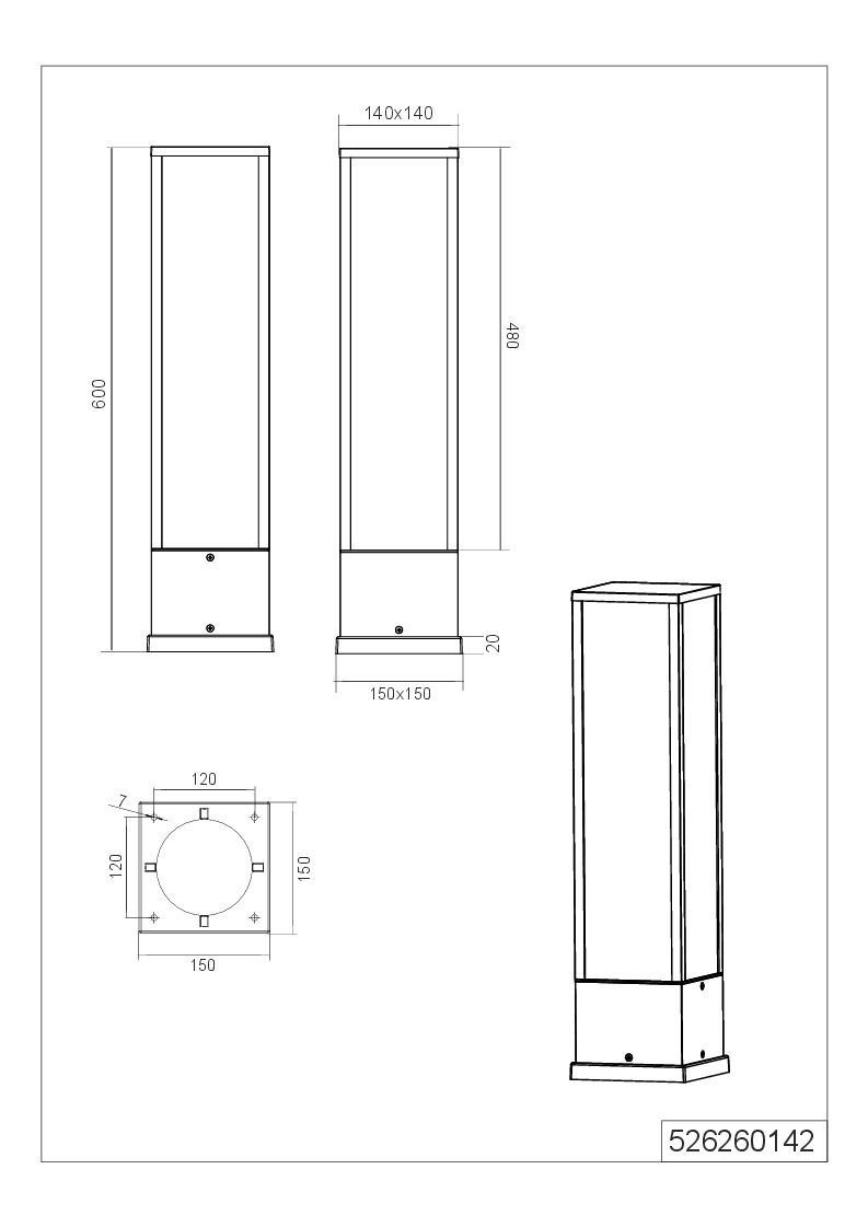 15x60x15 Außenleuchte, TRIO-Leuchten FUERTE TRIO Wandleuchte cm BHT Leuchten cm) Außenleuchte (BHT 15x60x15