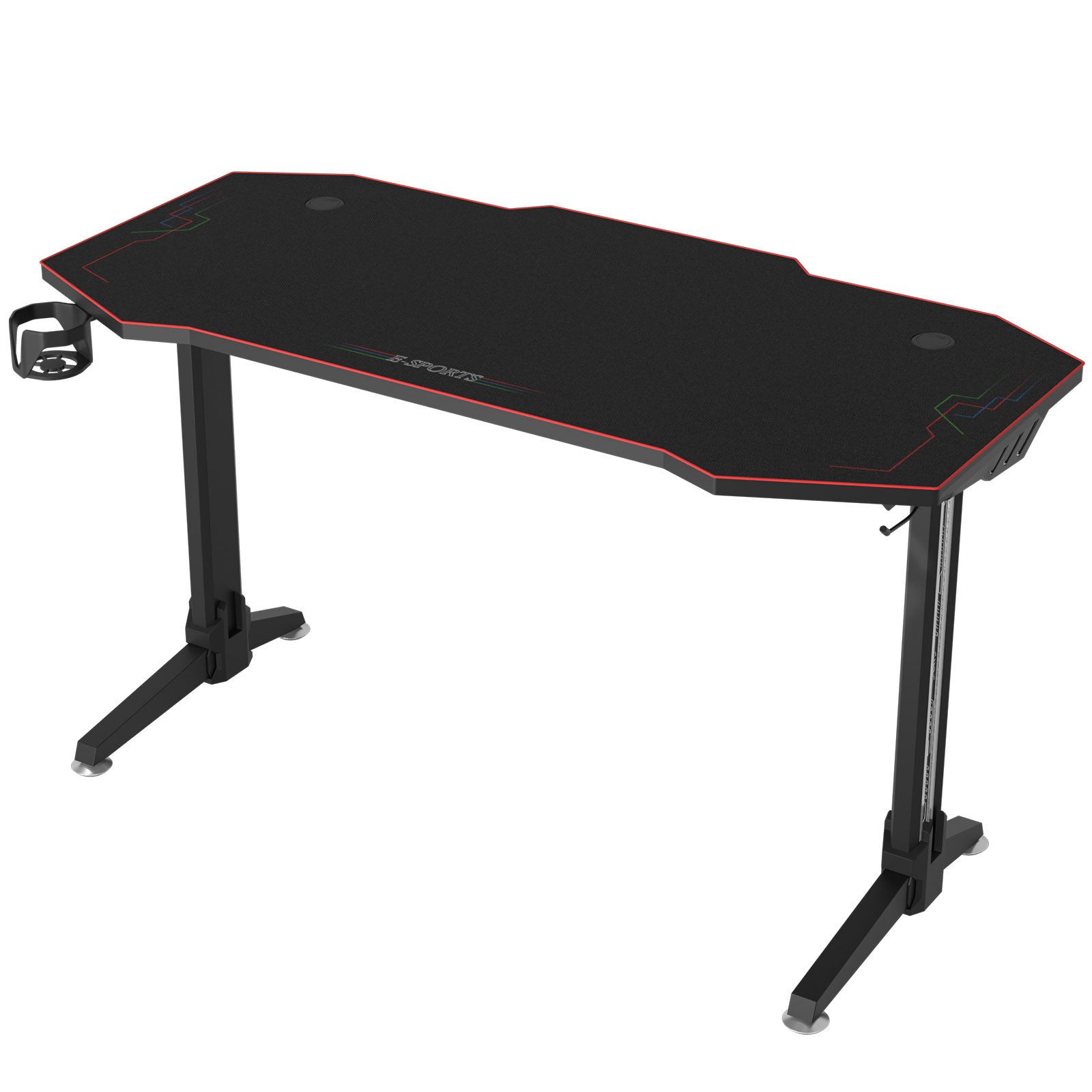 COSTWAY Gamingtisch, 140cm, RGB-LED, mit Touch-Steuerung
