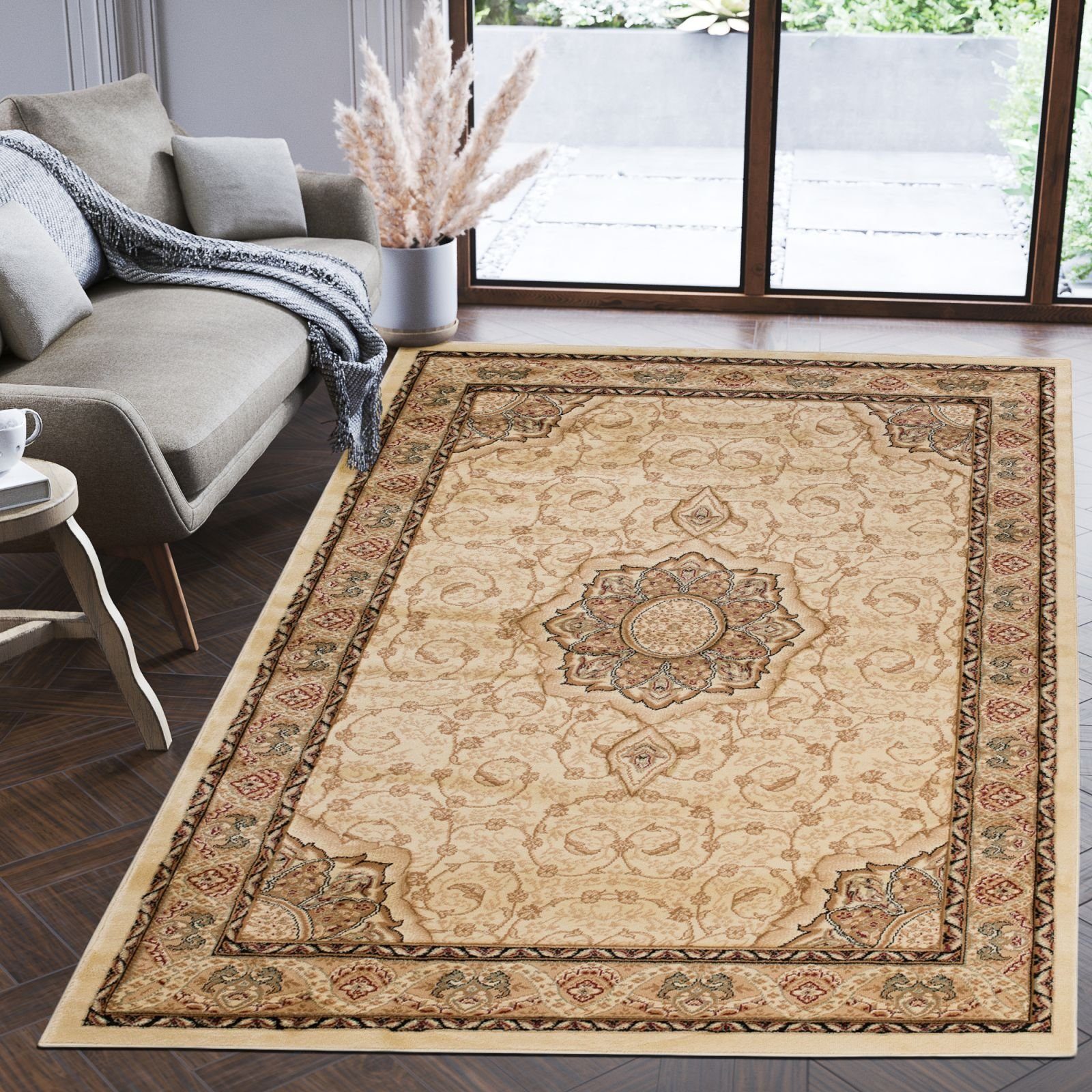 Orientteppich Oriente Teppich - Traditioneller Teppich Orient Beige, Mazovia, 60 x 100 cm, Geeignet für Fußbodenheizung, Pflegeleicht, Wohnzimmerteppich