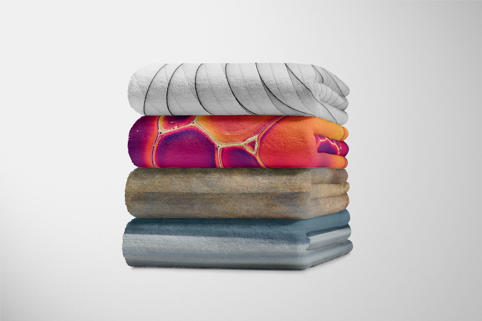 Strandhandtuch (1-St), Struktur Schönes Saunatuch Sinus Art Handtuch Handtuch Handtücher Fotomotiv Muster, Kuscheldecke mit Baumwolle-Polyester-Mix