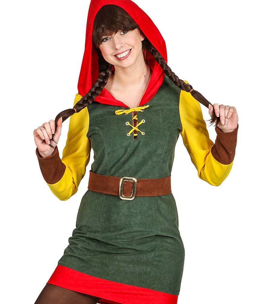 KarnevalKlamotten Kostüm Damen Zwergenkostüm Gartenzwerg, für