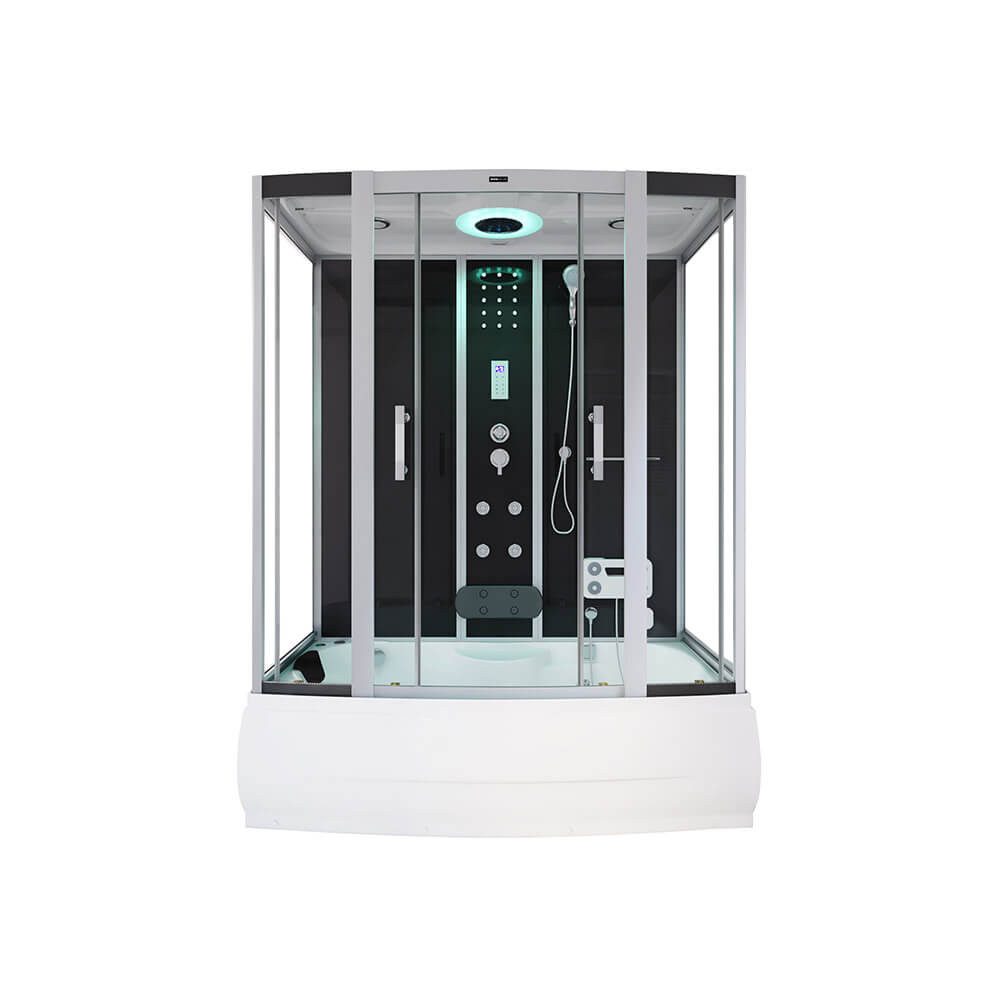 HOME DELUXE Dampfdusche Duschtempel DIAMOND mit Whirlpoolfunktion und LED-Beleuchtung, BxT: 170x90 cm, Einscheibensicherheitsglas, Regendusche & Fußmassage, Dampfsauna, Komplettdusche, Whirlwanne