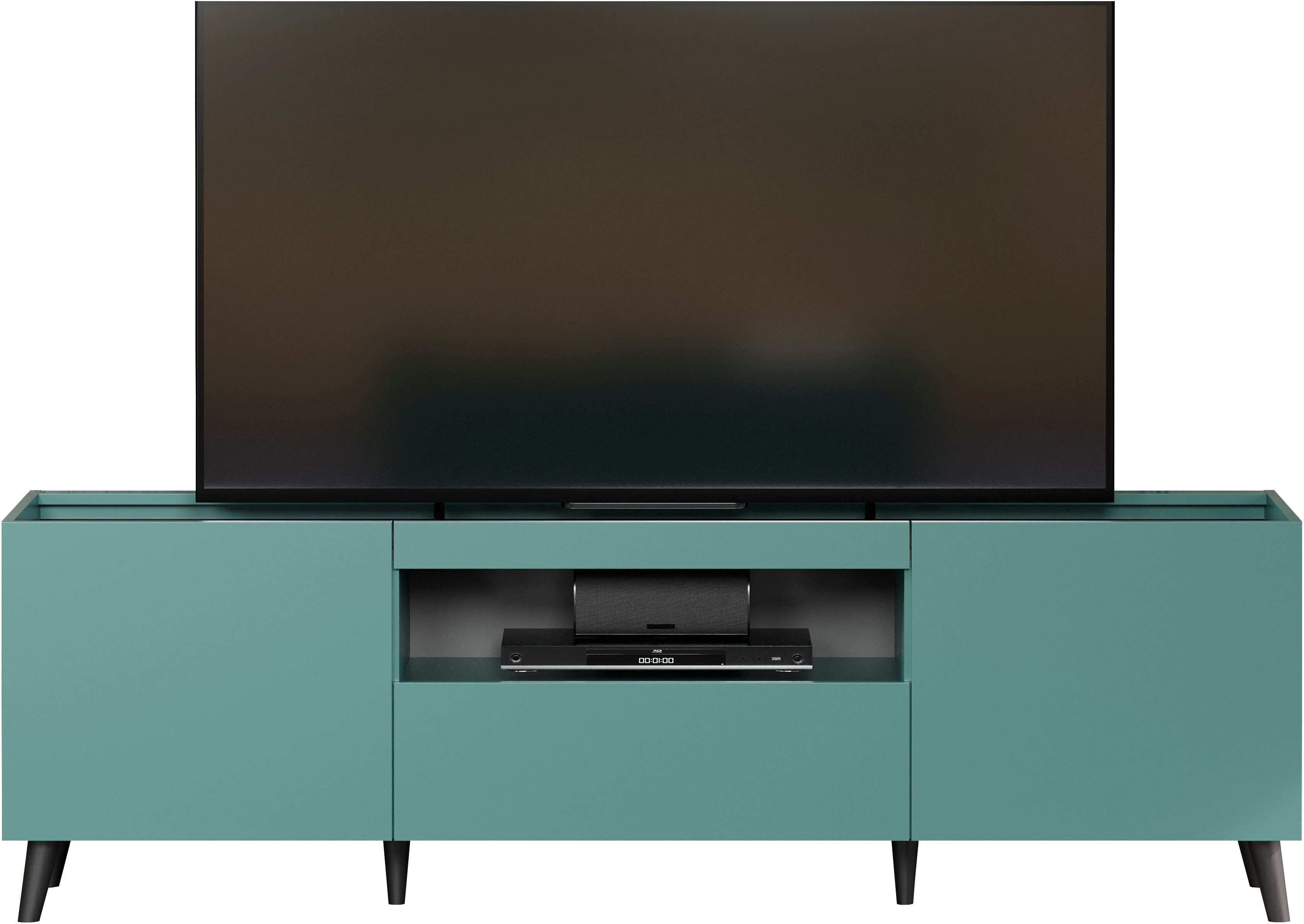 andas TV-Board Mikkeline (1 St), matt, B / H: ca. 181 / 60 cm, TV-Schrank,  blau, Türkis