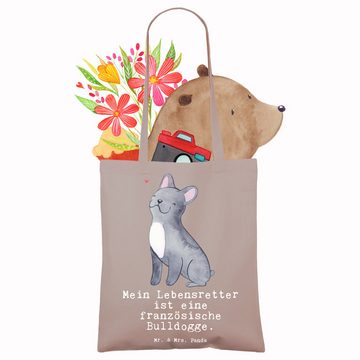Mr. & Mrs. Panda Tragetasche Französische Bulldogge Lebensretter - Braun Pastell - Geschenk, Hunde (1-tlg), Lange Tragegriffe