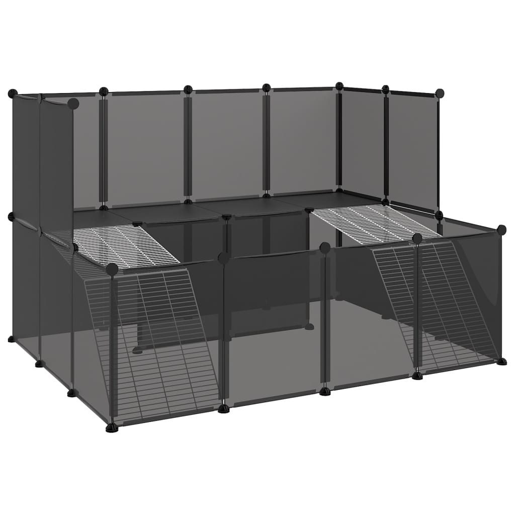 vidaXL, Kleintierkäfig Schwarz 143x107x93 cm PP und Stahl