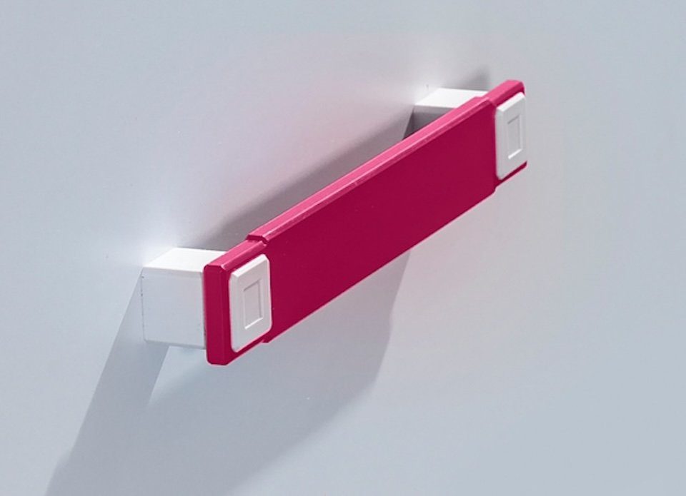 Schublade 1 mit 2-türig pink weiß 90cm Trafiko, wählbar Farbapplikation Highboard Feldmann-Wohnen