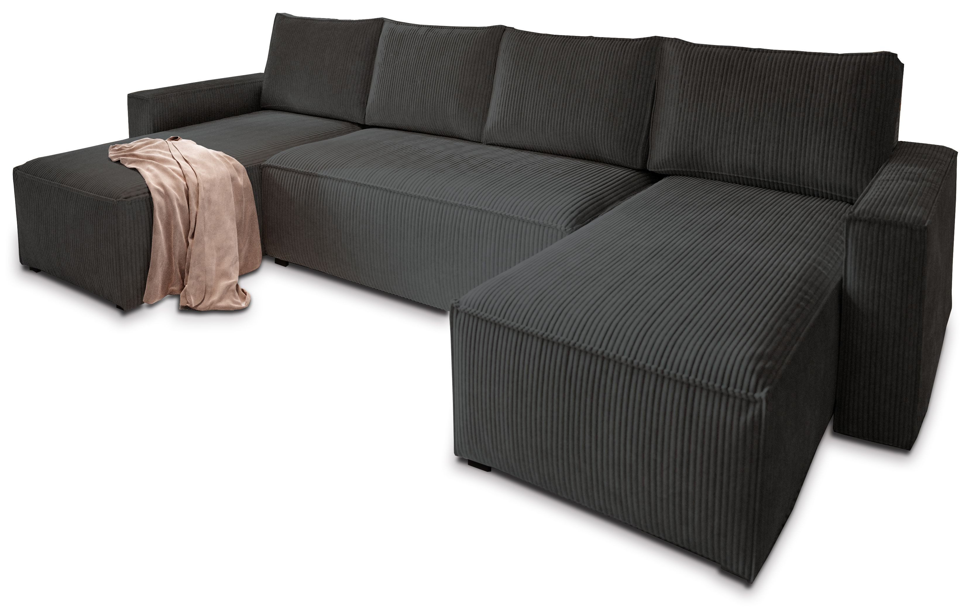 Masseno Ecksofa ASPRA mit Schlaffunktion U-Form, Sofa mit Bettkasten