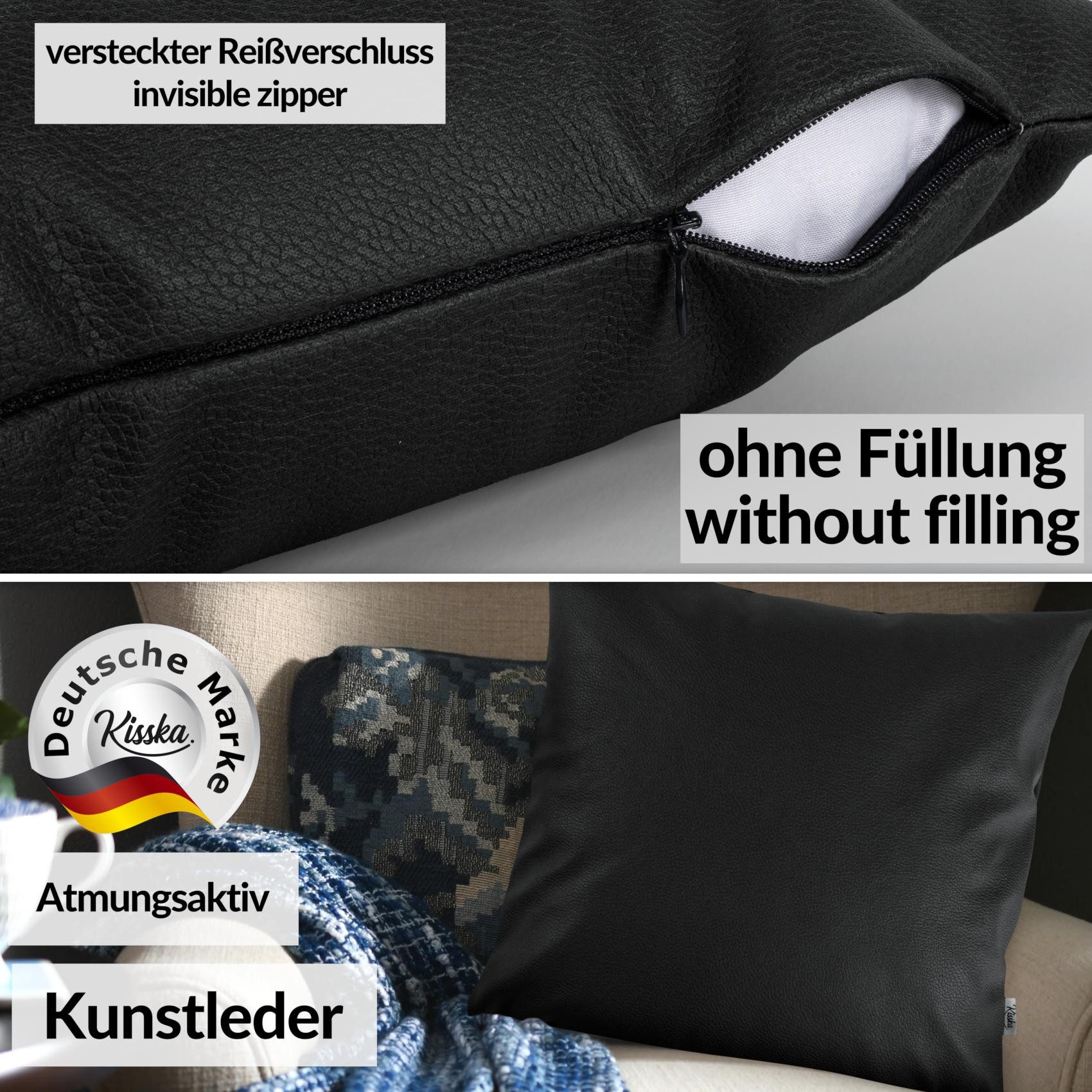 Kisska Dekokissen Kissenhülle KUMO atmungsaktive Kunstleder Kissenbezug Zie günstig online kaufen