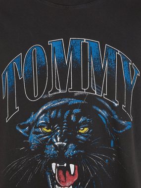 Tommy Jeans T-Shirt TJM REG VINTAGE COLLGE TIGER TEE mit Raubkatzen Aufdruck