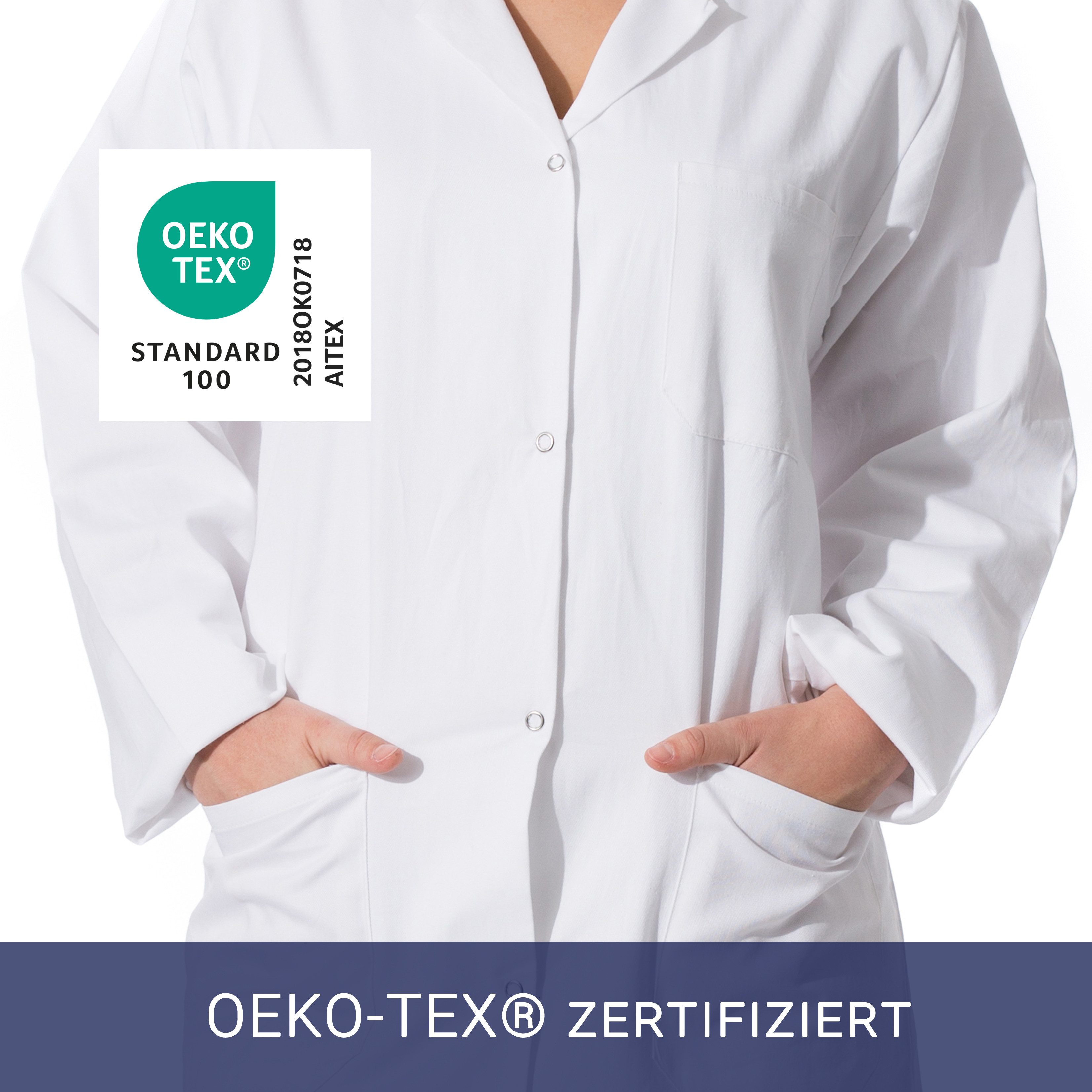 ZOLLNER Arztkittel 100% Baumwolle, Größe 34-50