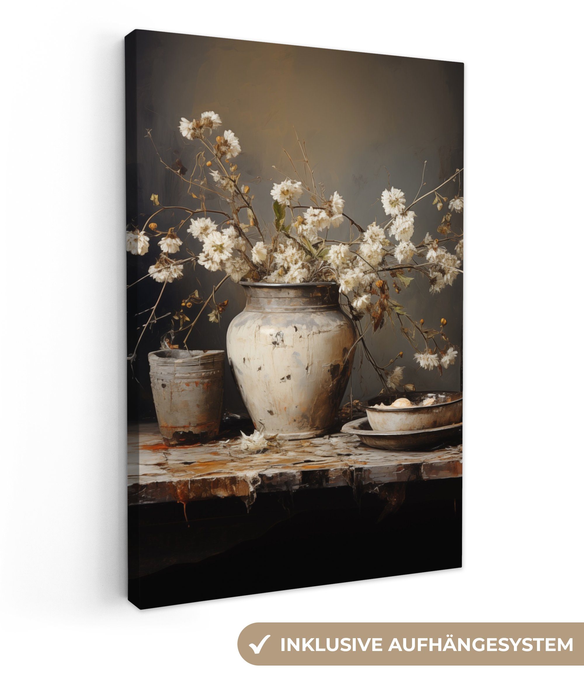 OneMillionCanvasses® Leinwandbild Stilleben - Blumen - Blumenstrauß - Vase günstig online kaufen
