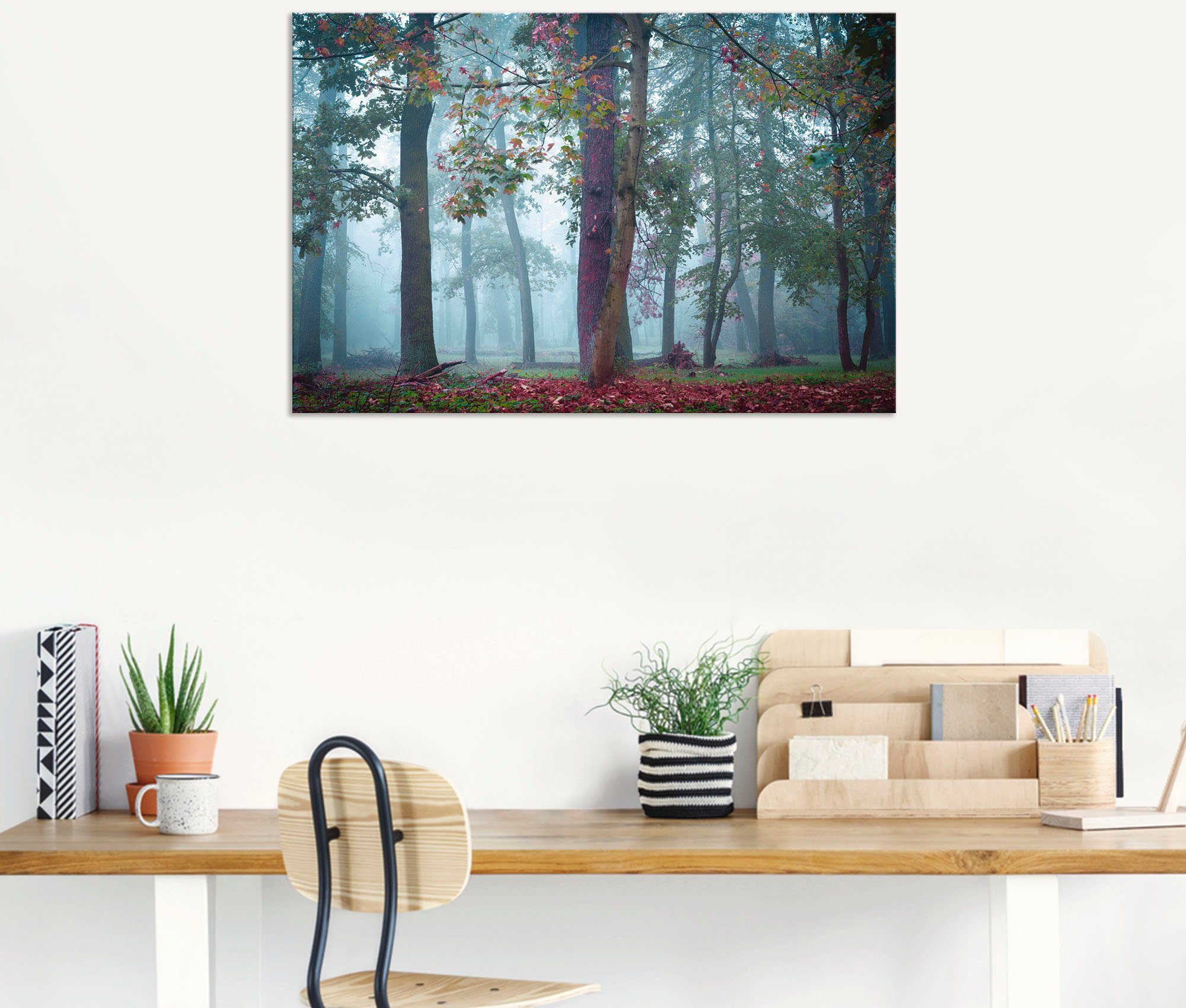 Wald, als Wandbild oder Leinwandbild, Alubild, Artland Wandaufkleber Waldbilder versch. Poster im St), Größen Nebel in (1