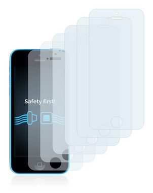 Savvies Schutzfolie für Apple iPhone 5C, Displayschutzfolie, 6 Stück, Folie klar